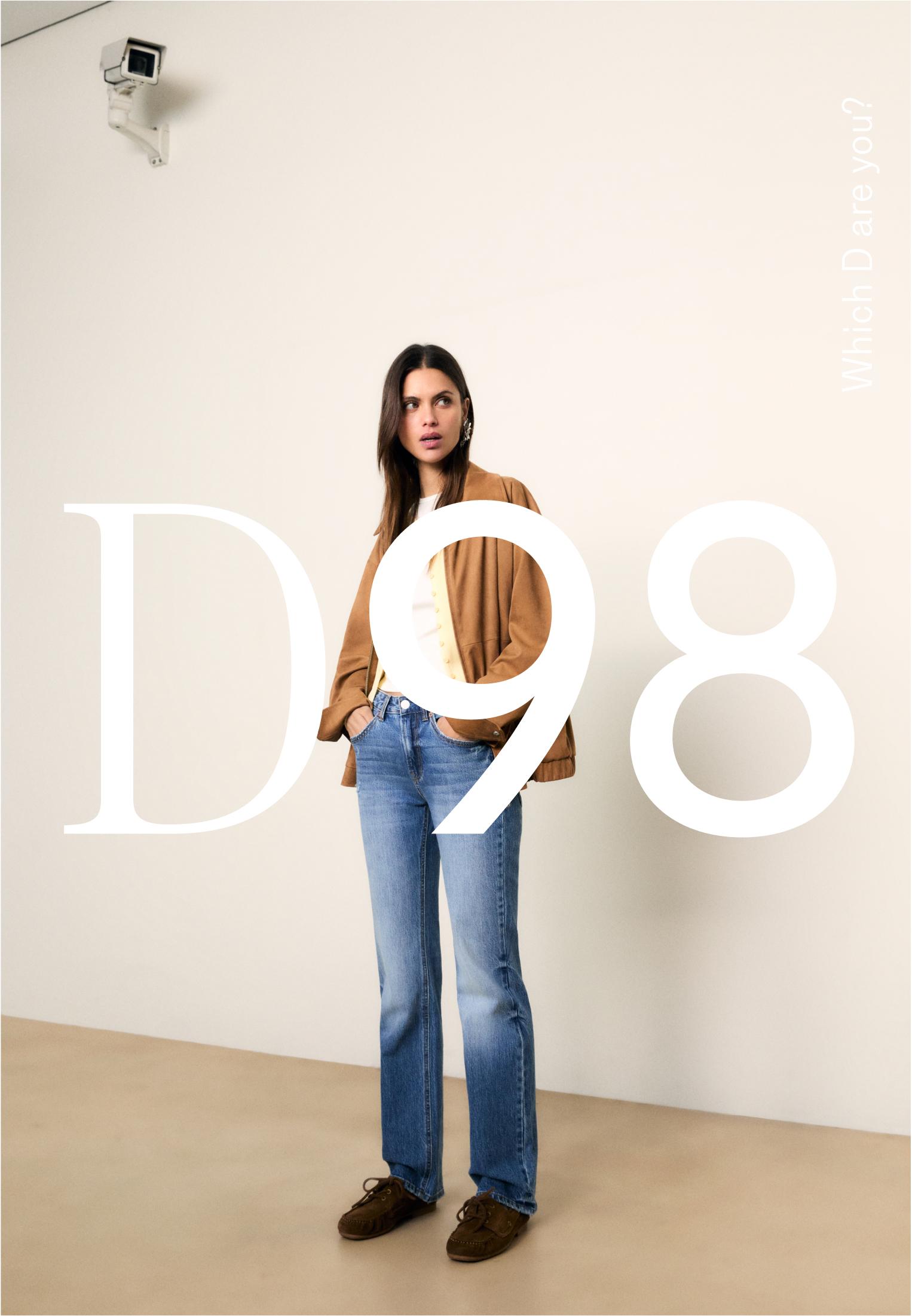 D98 vintage effect straight-leg jeans — MEDIUM BLUE DENIM