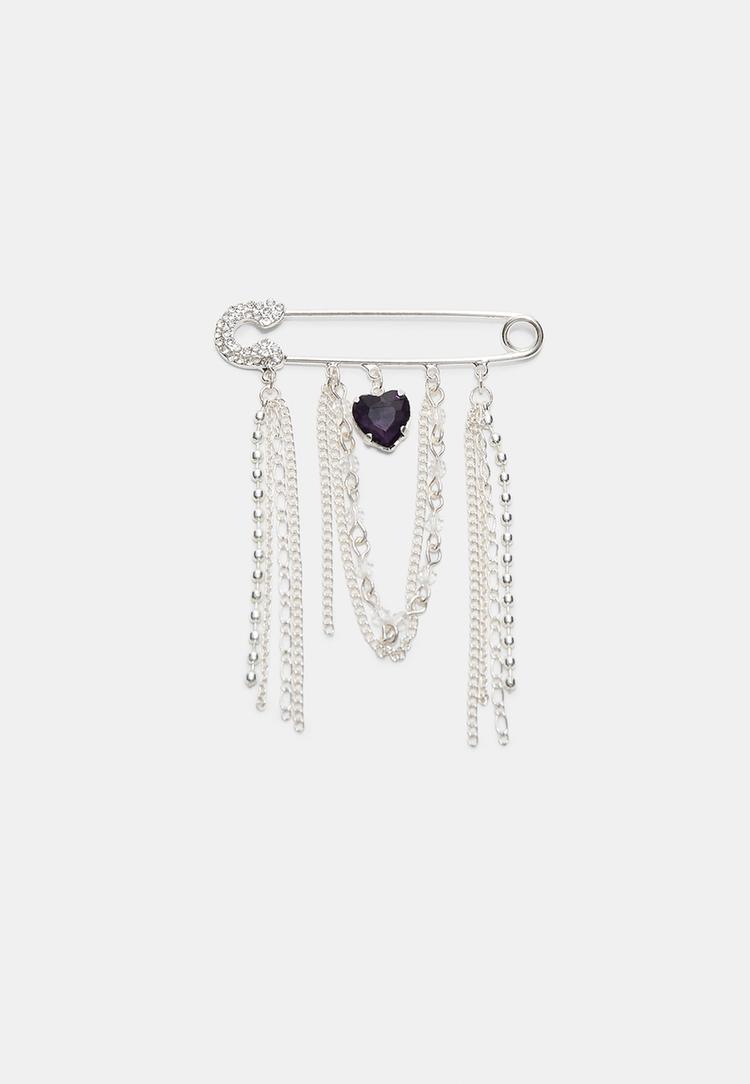 broche cadena joya corazon