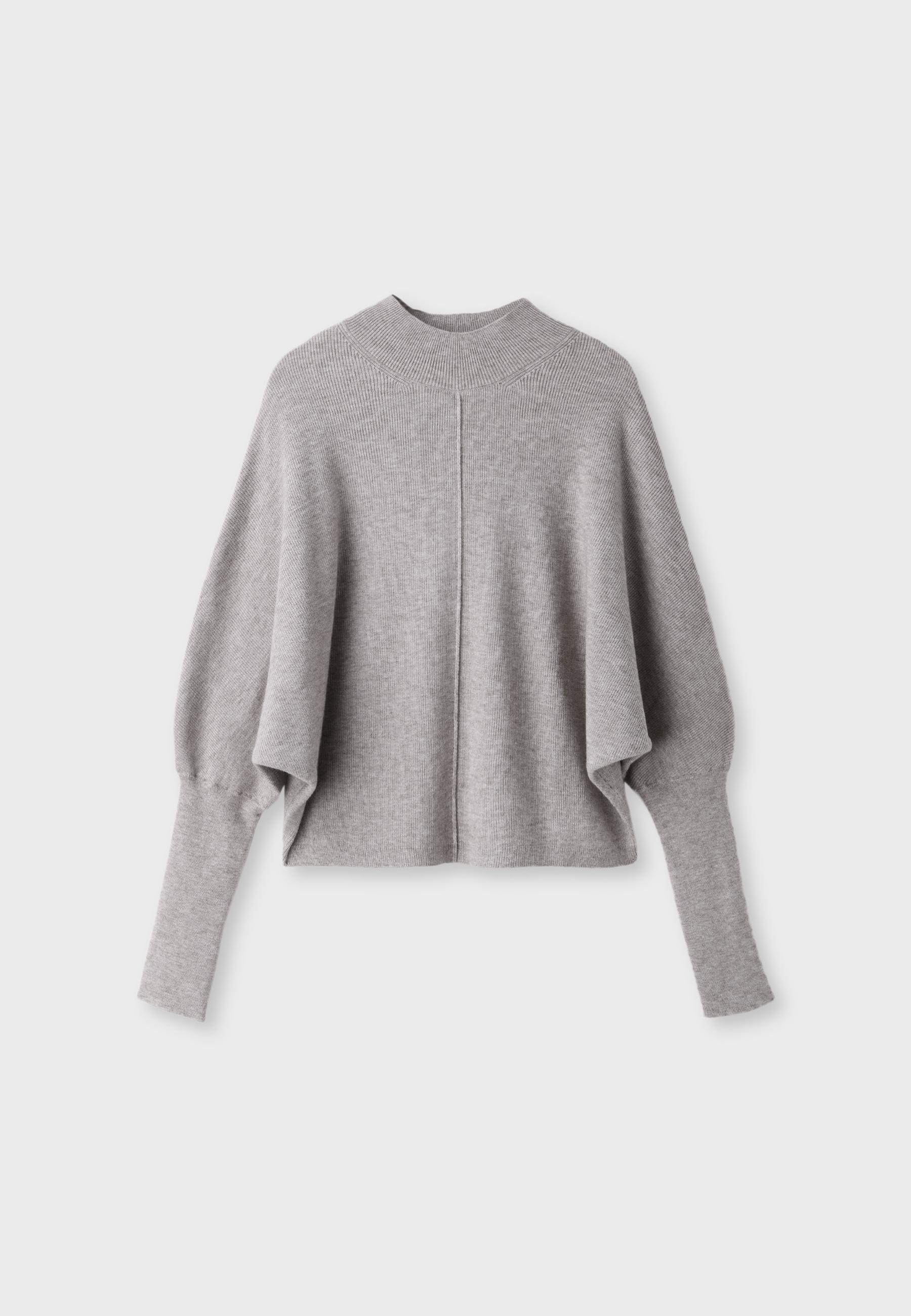 Batwing sleeve mock neck knit sweater — 0-458