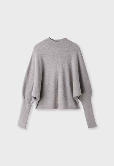 Batwing sleeve mock neck knit jumper — 0-458 7