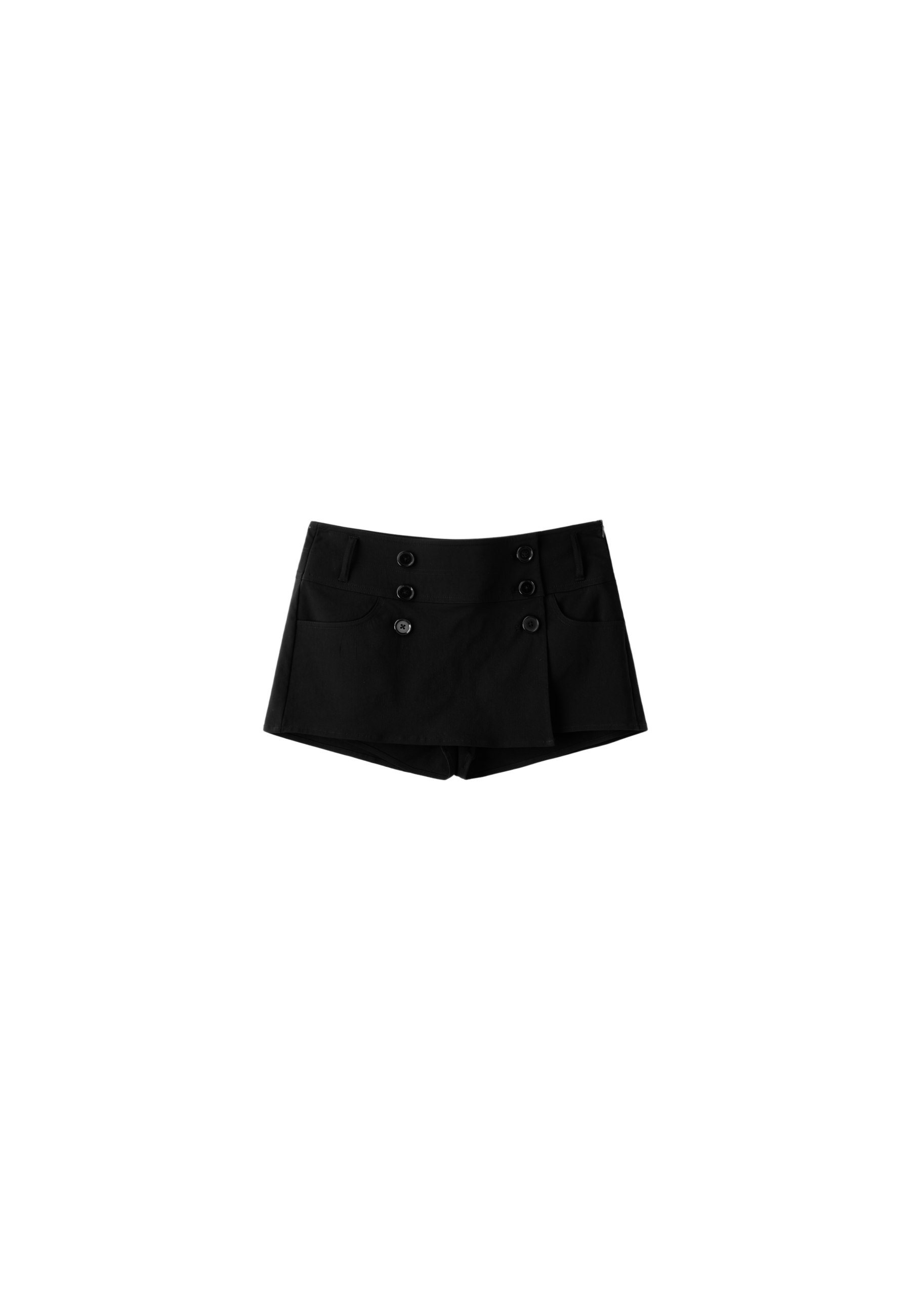 Bengaline button mini skirt — Black