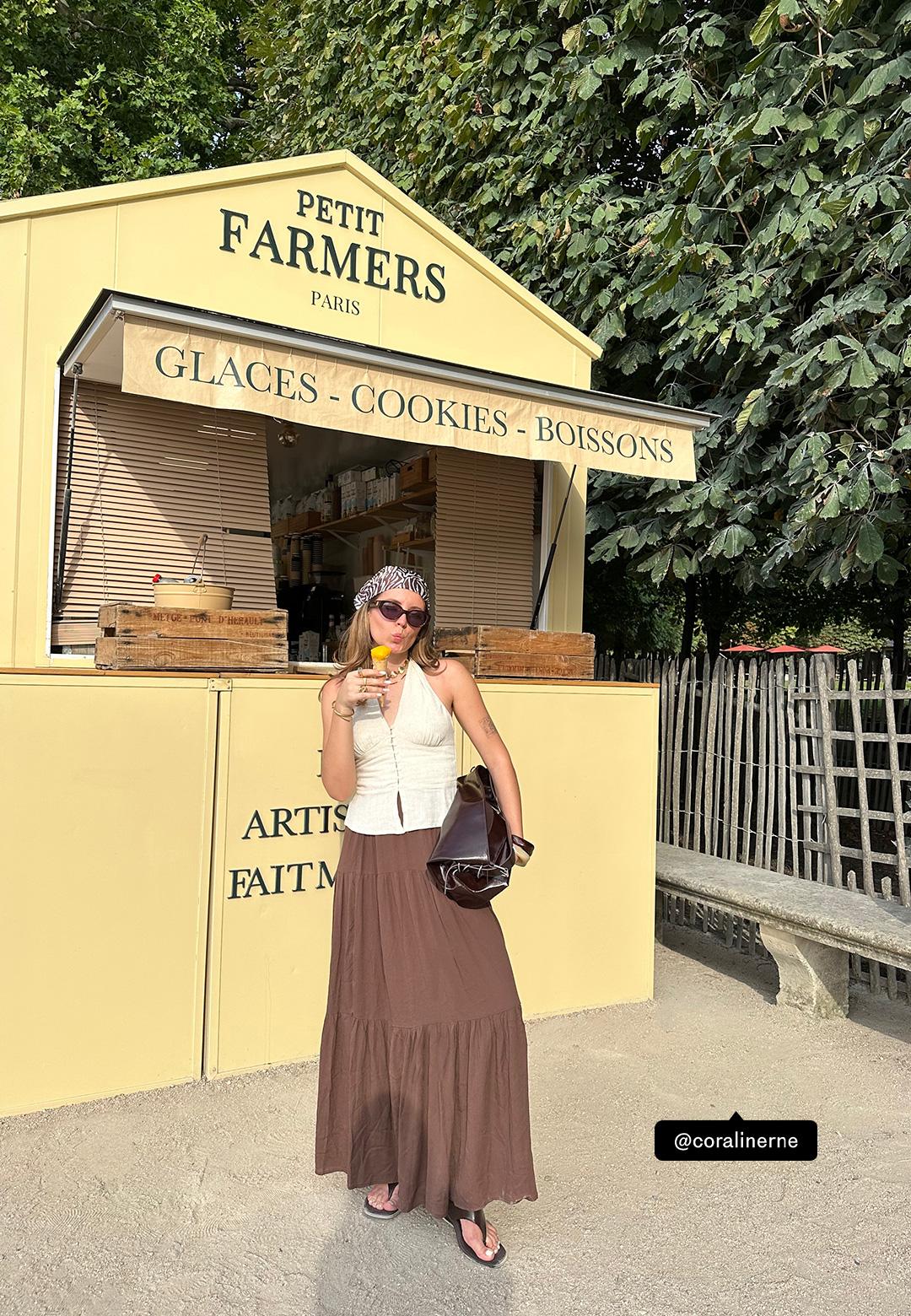 Boho midi skirt — Brown