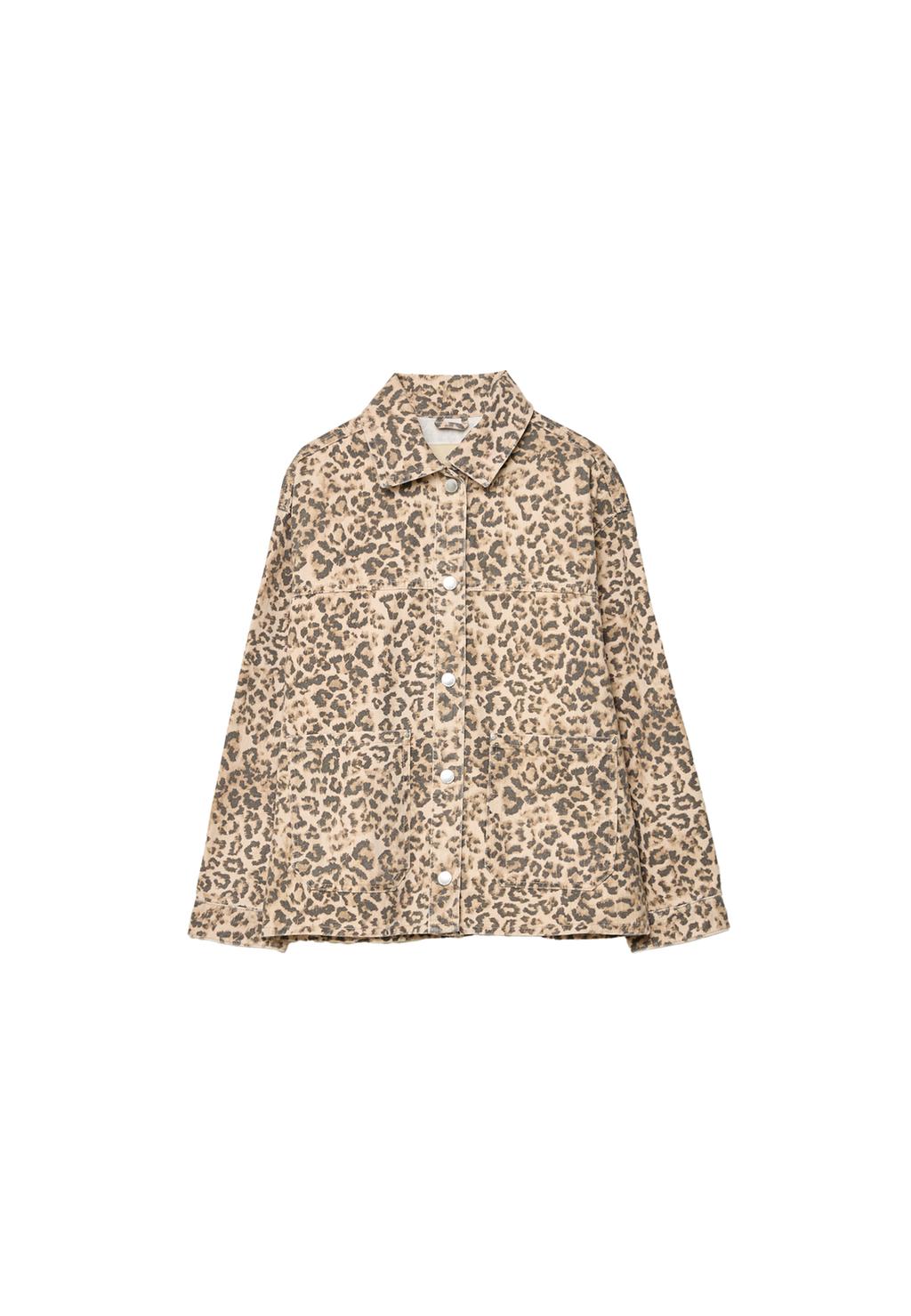 Cazadora sarga bolsillos leopardo