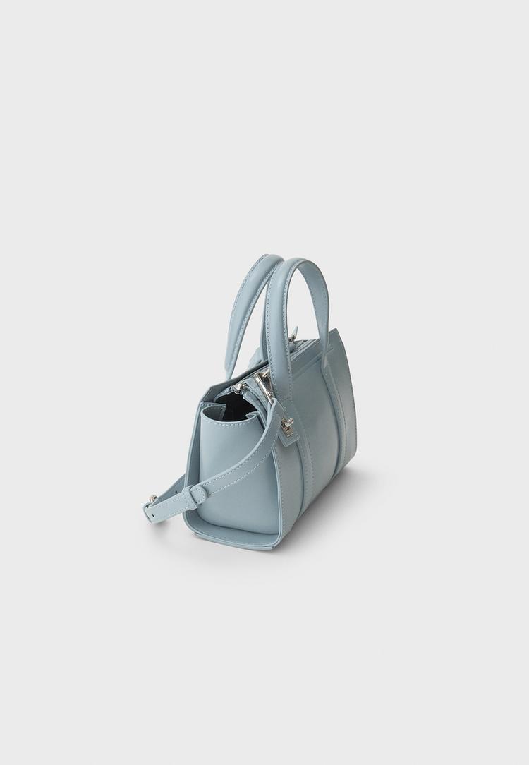  Stradivarius Μίνι Τσάντα Tote Με Κλείσιμο Σιέλ Os - 3