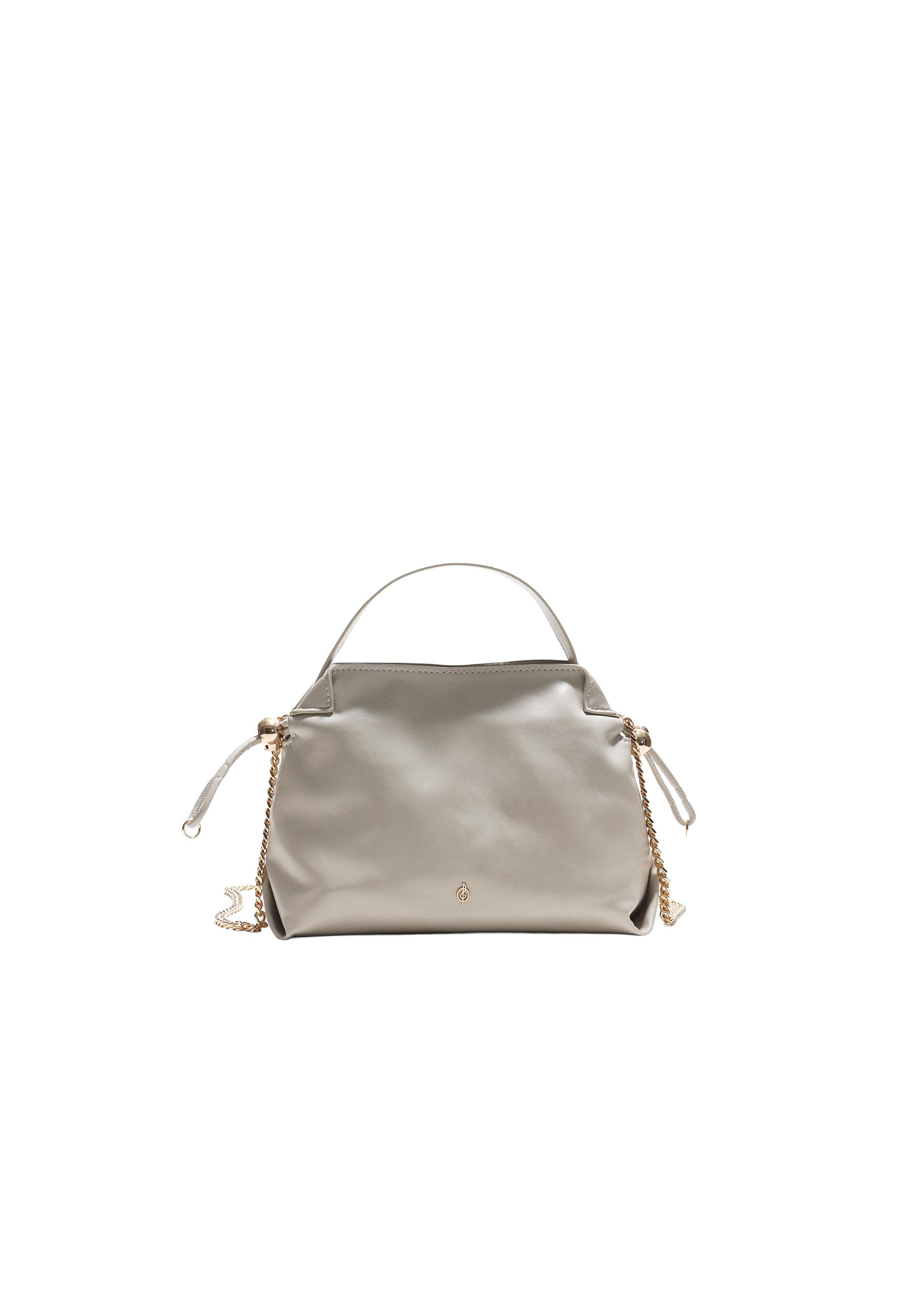 Small ruched crossbody bag — Ecru