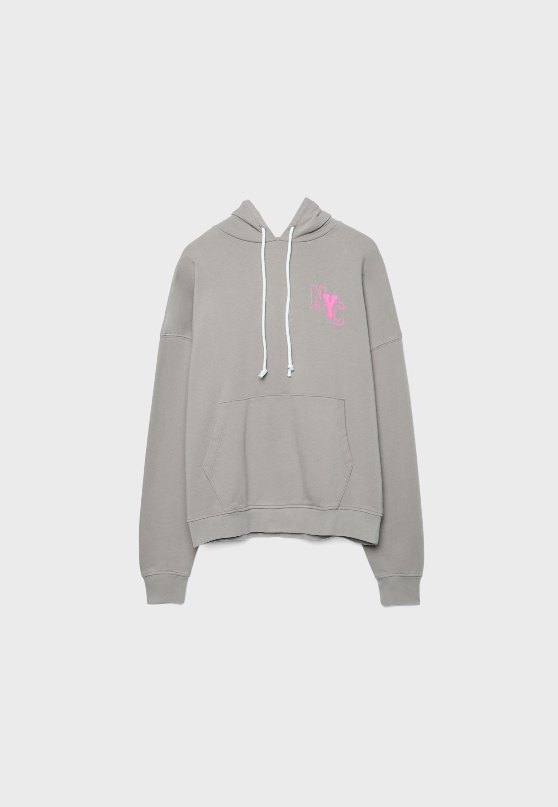 Positional washed-effect hood sweatshirt — Beige