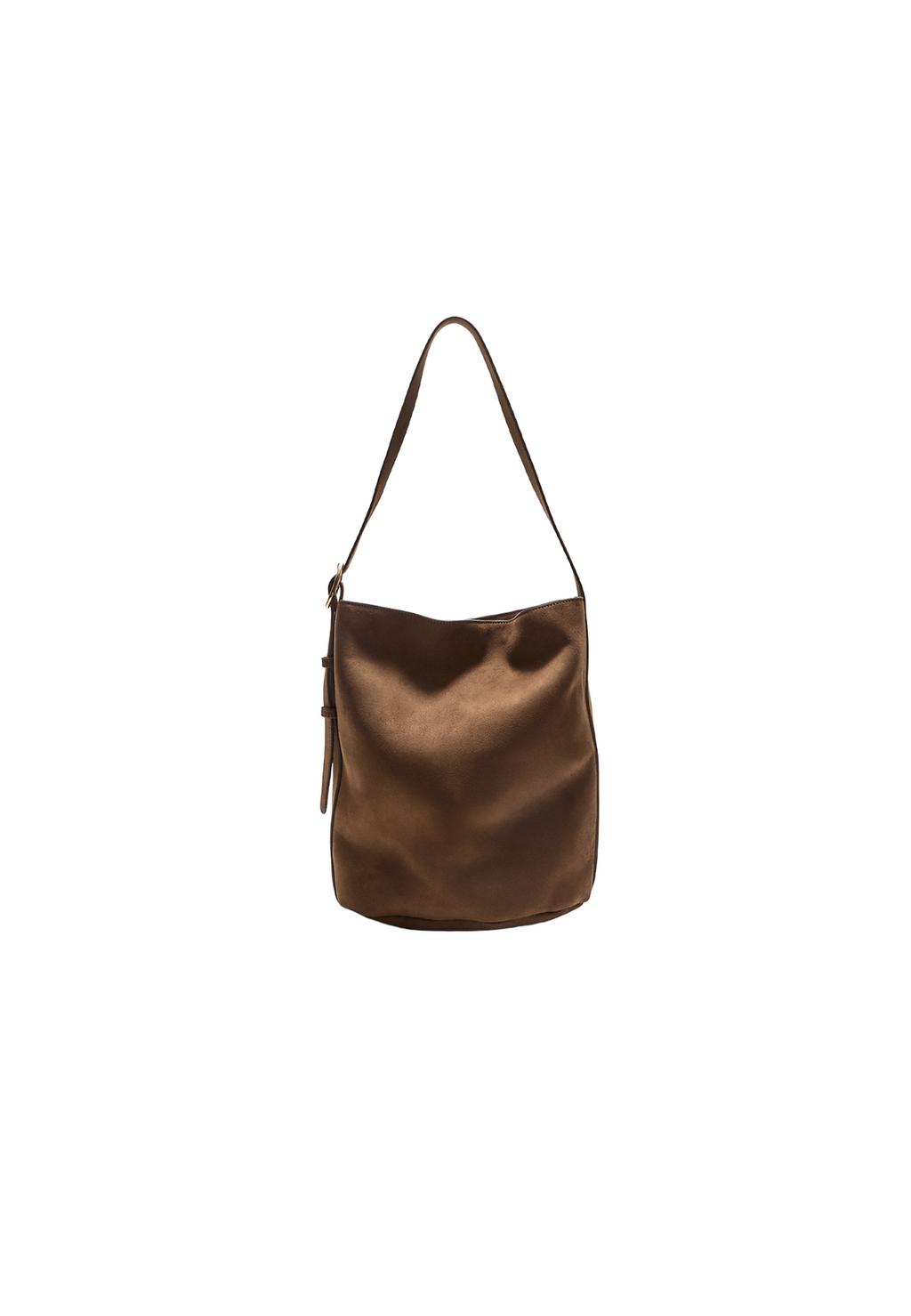 Faux suede bucket bag