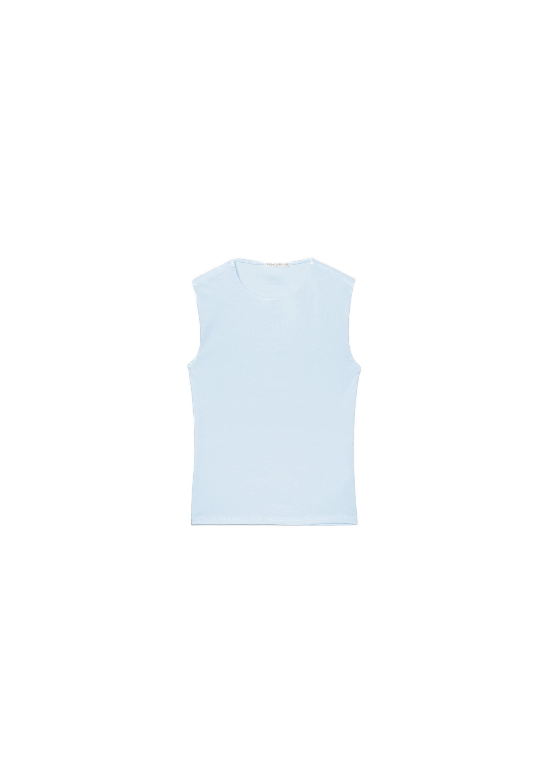 Basic Sleeveless T-Shirt — Sky blue