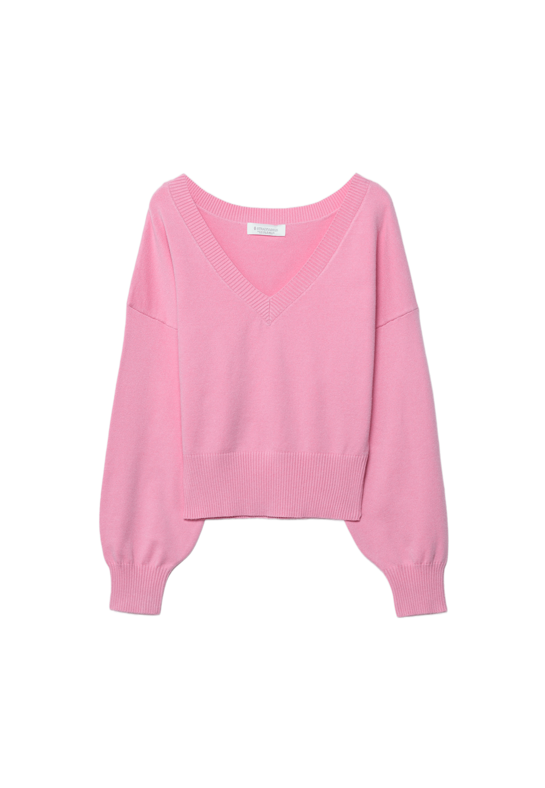 V-neck batwing sleeve jumper — Pink