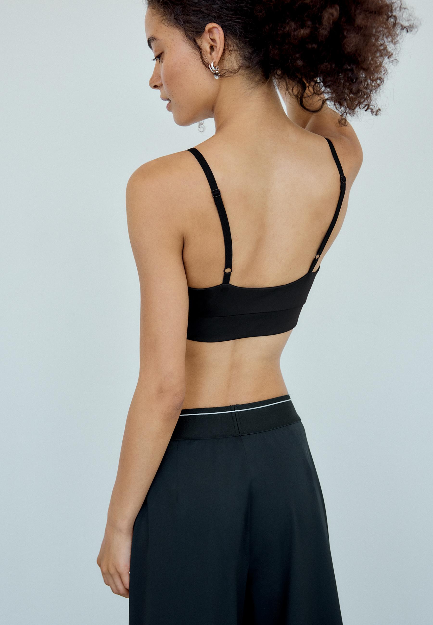 Cropped corset top — Black