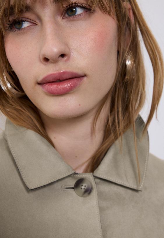 blusao com bolsos com efeito de camurca