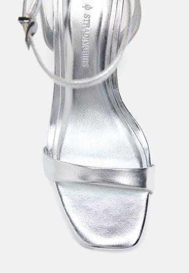 Metallic effect heeled sandals — SILVER 4