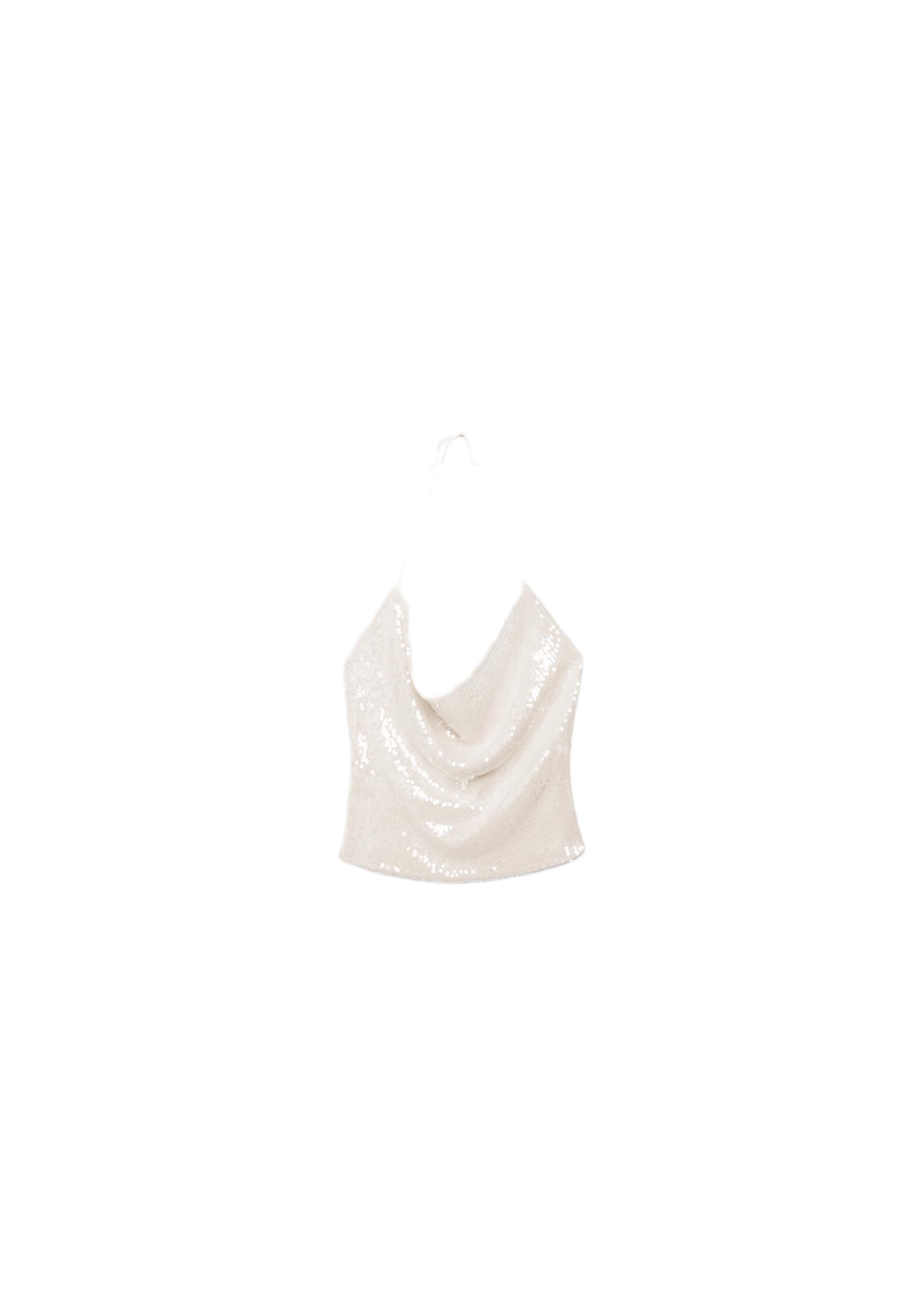 Sequin halter top — Vanilla