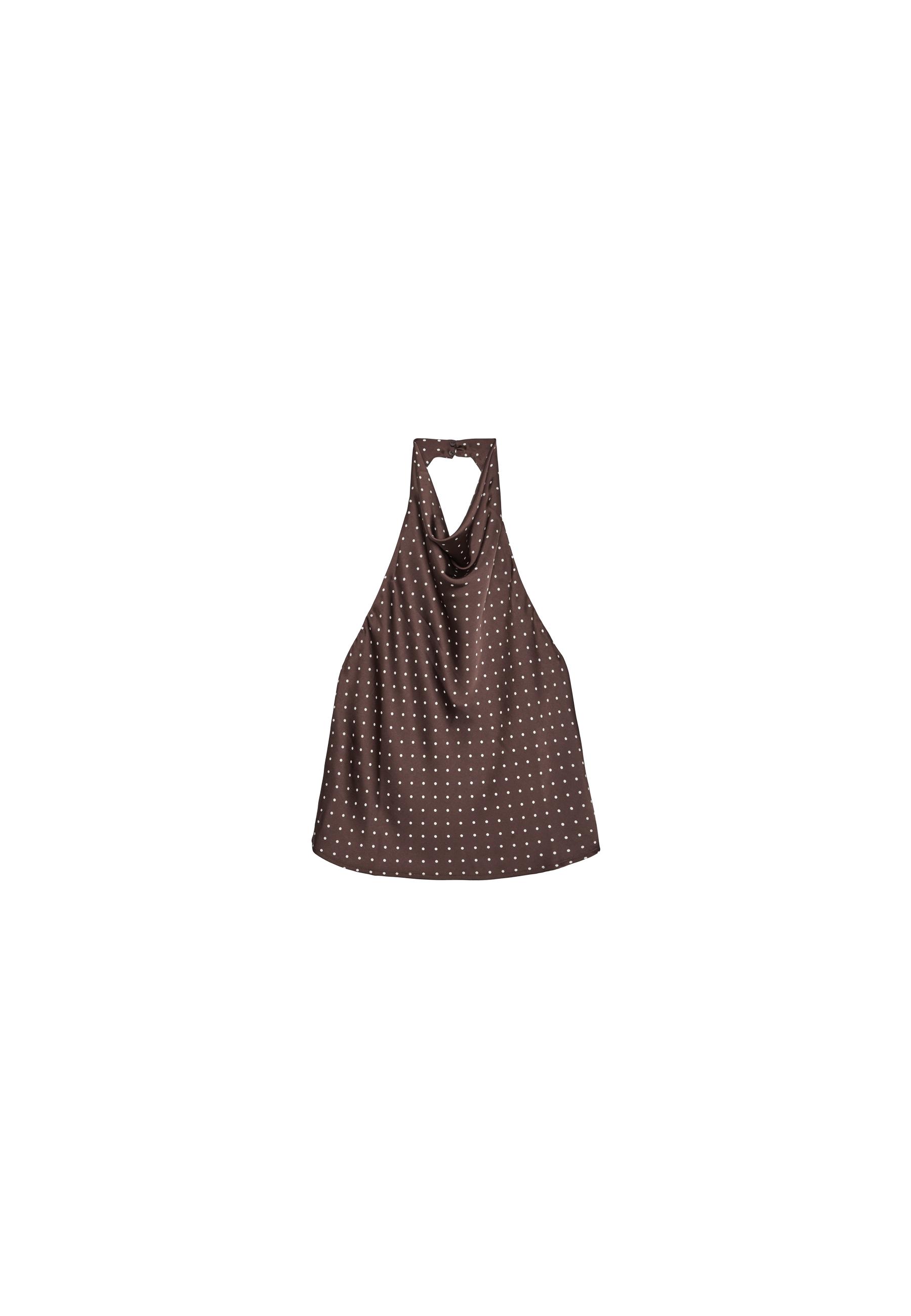 Stradivarius Saten halter yaka top görsel 5