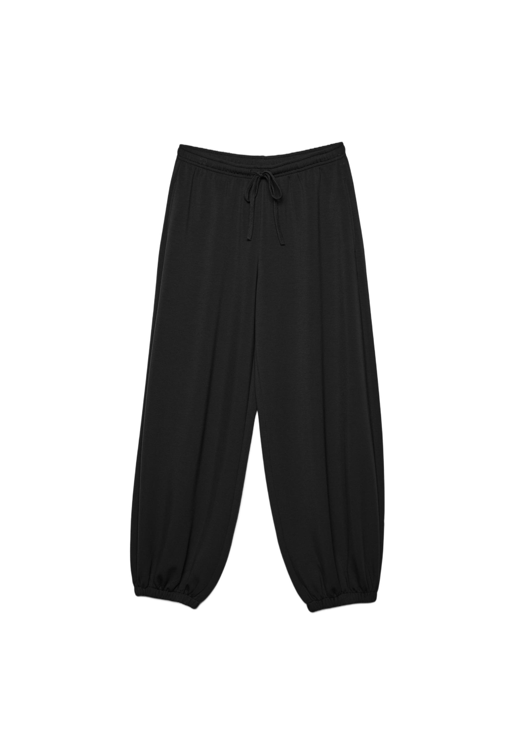 Soft-touch balloon jogger trousers — Black