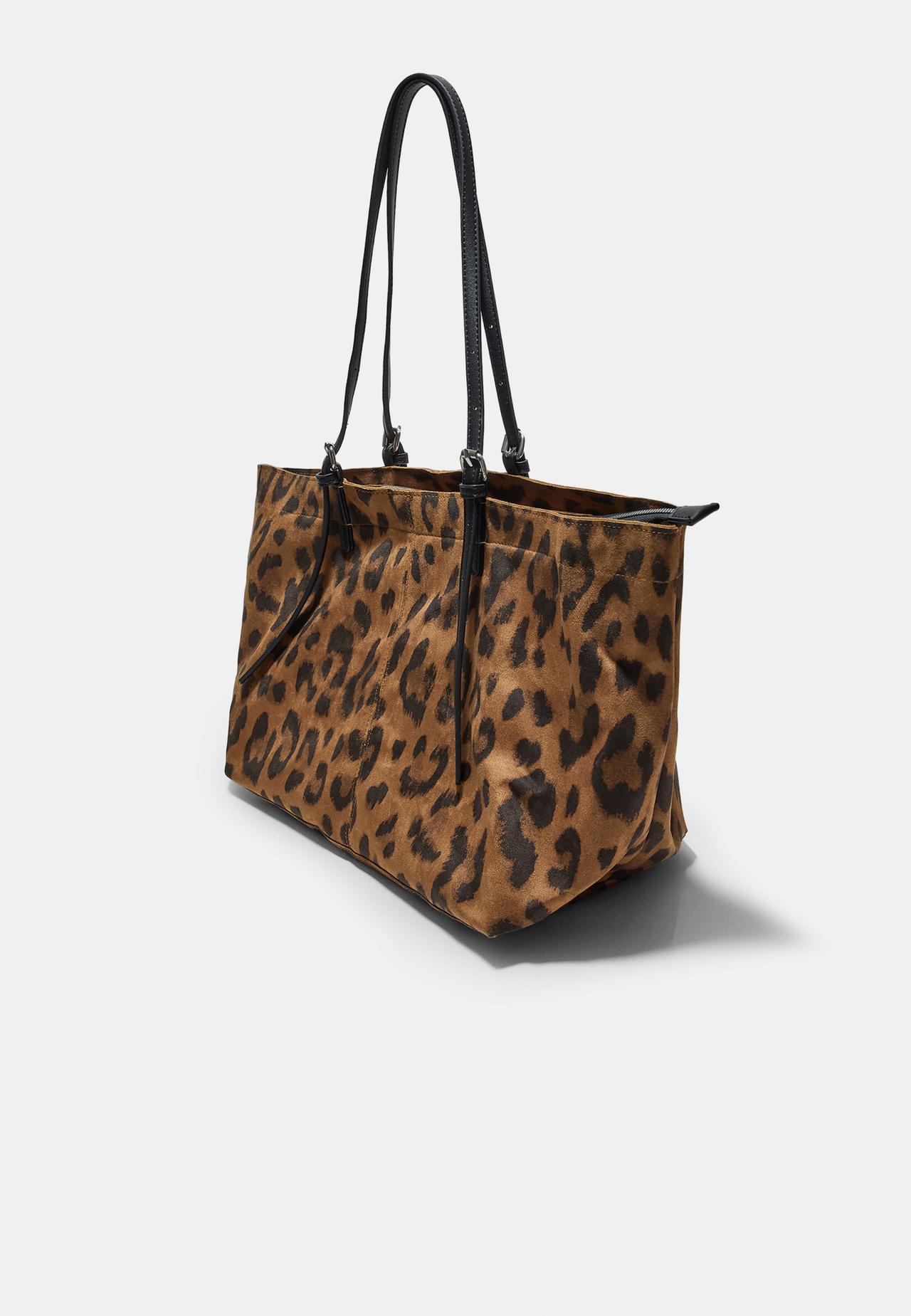Animal print shopper bag — Brown