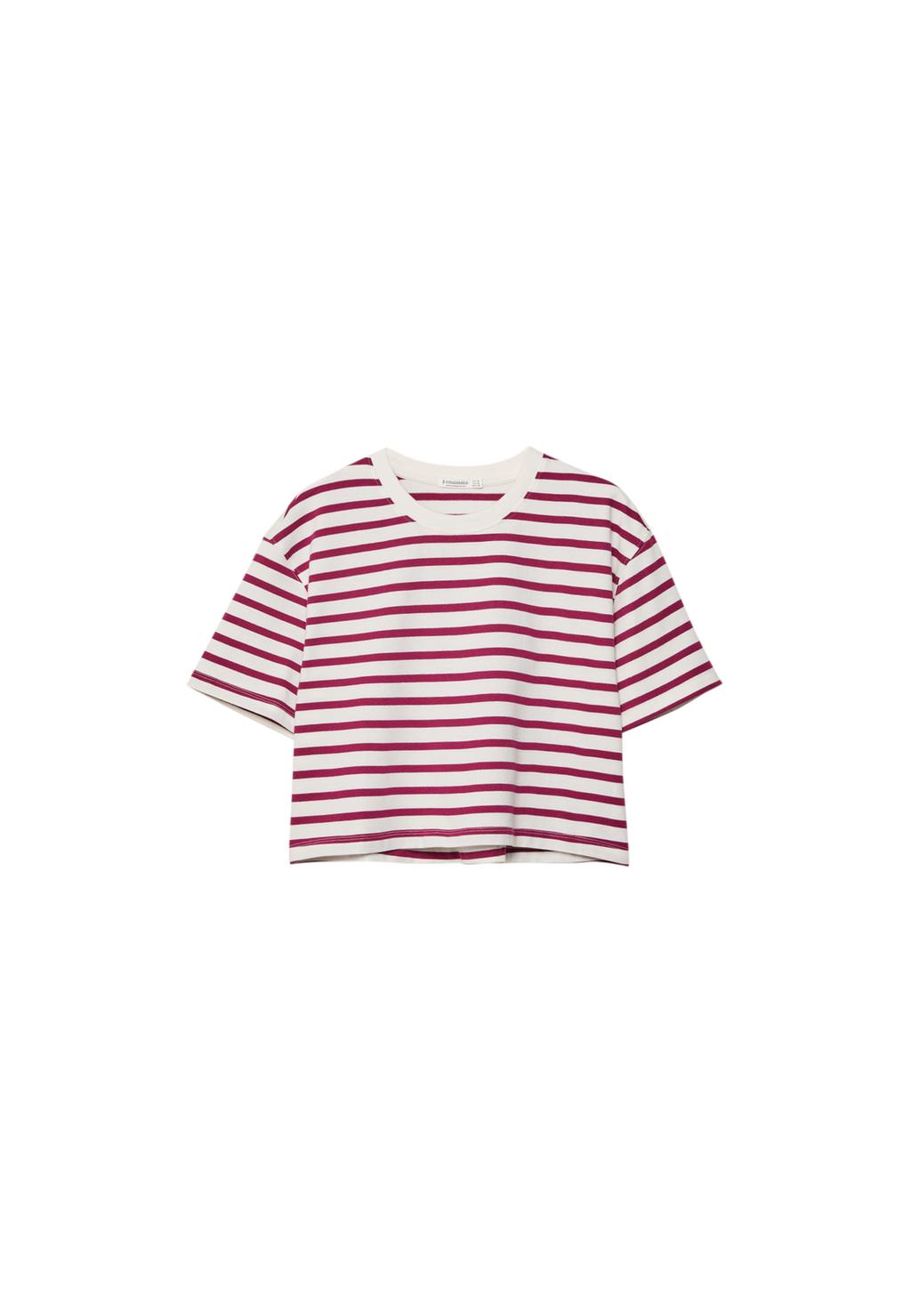 Heavy cotton striped crop top