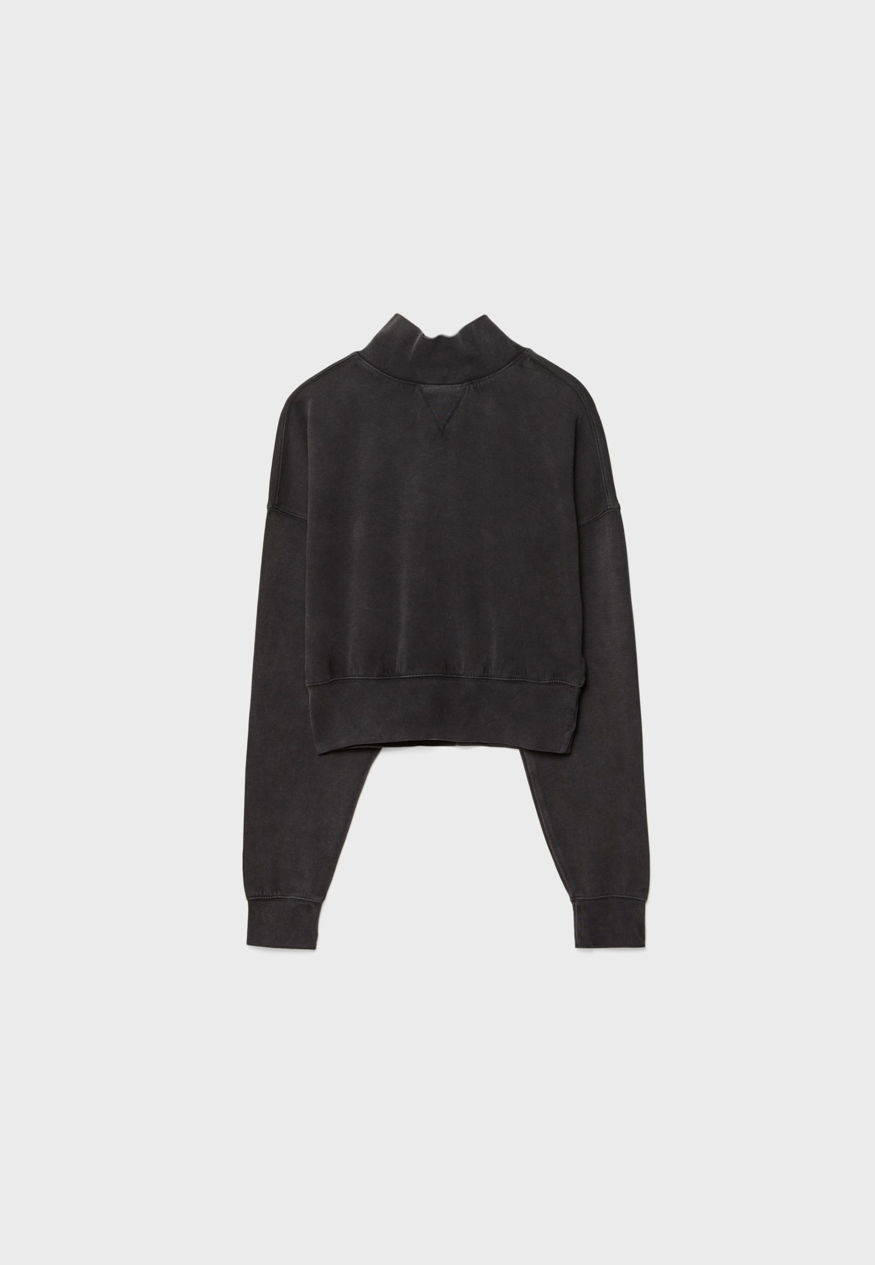 Soft-touch interlock sweatshirt — Dark grey