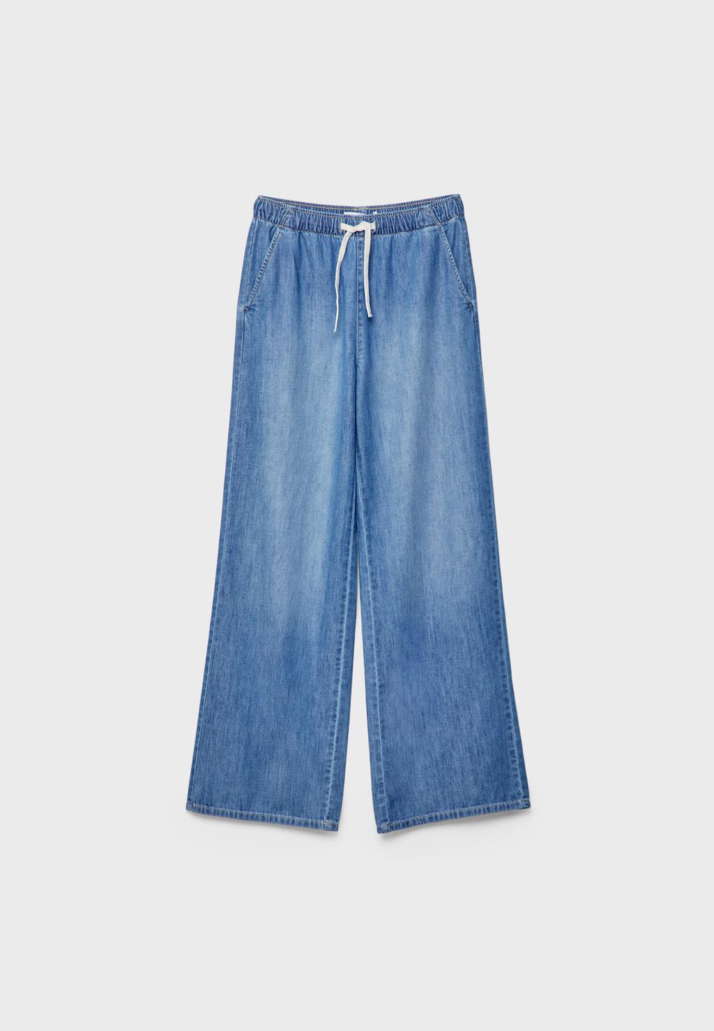 Pantalón fluido largo denim