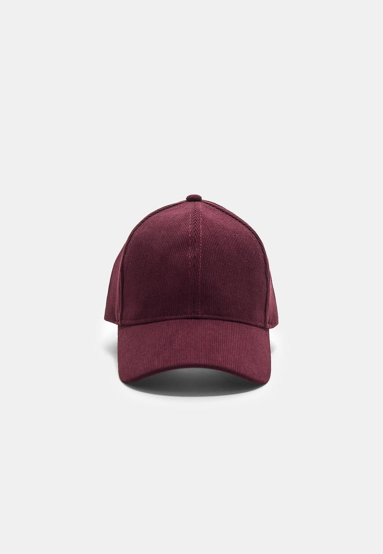 Stradivarius Čepice Basic Se Strukturou Burgundy Os