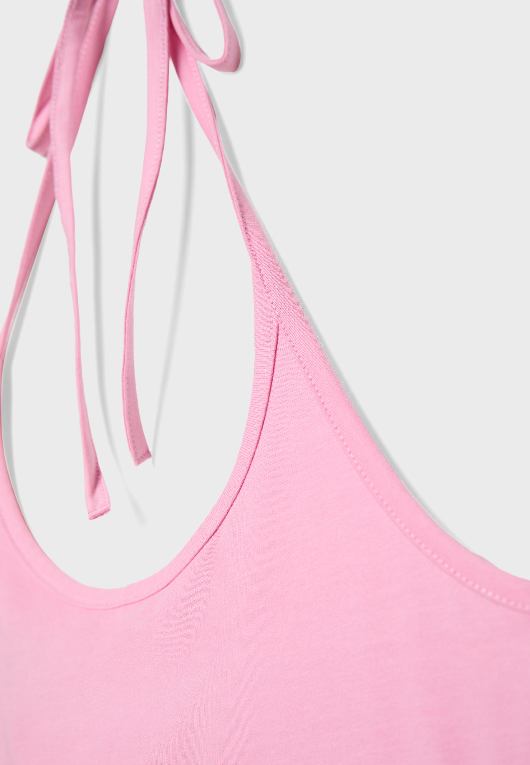 Knit halter top — Bubblegum pink