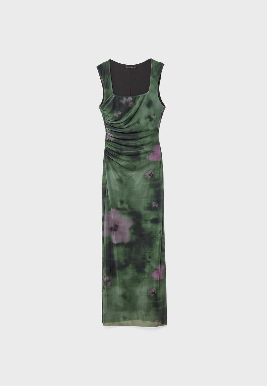 Vestito lungo in tulle stampato