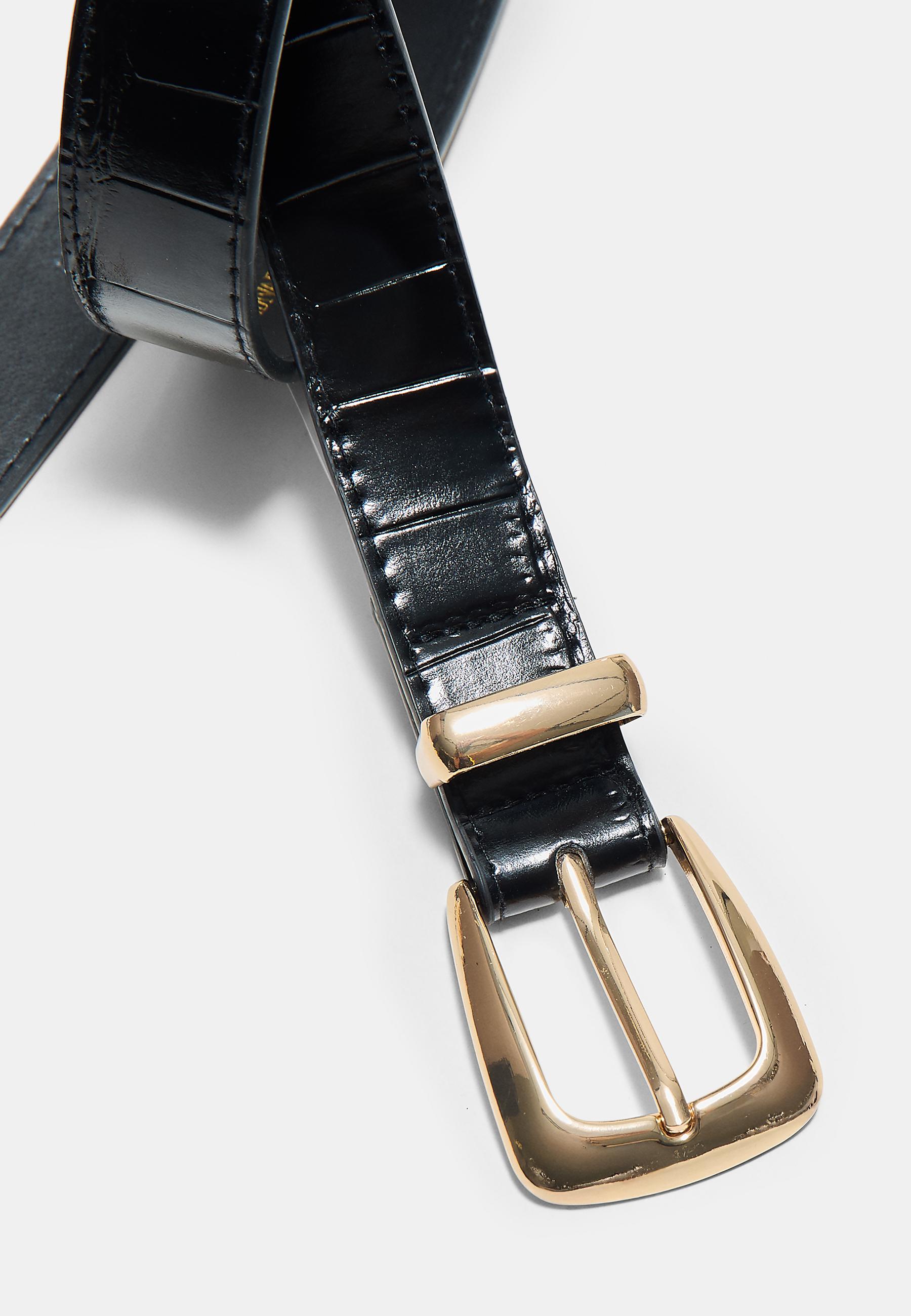 Stone-embellished belt — Black
