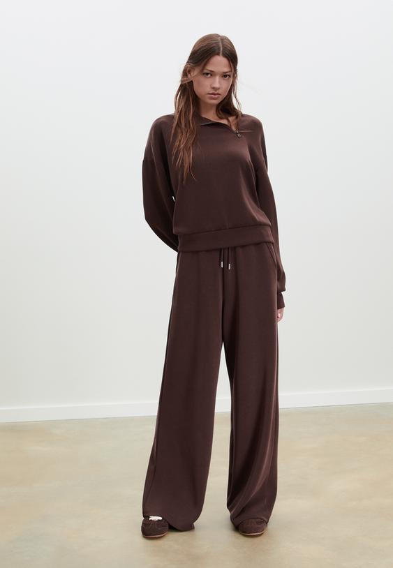 Yumuşak dokulu yan fermuarlı sweatshirt - Görsel 3