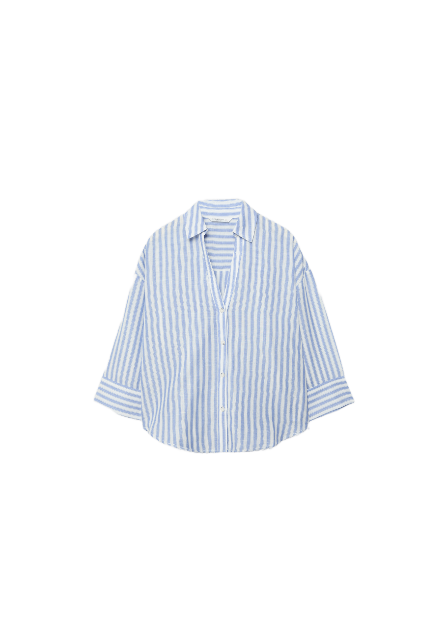 Keten görünümlü yarasa kollu gömlek