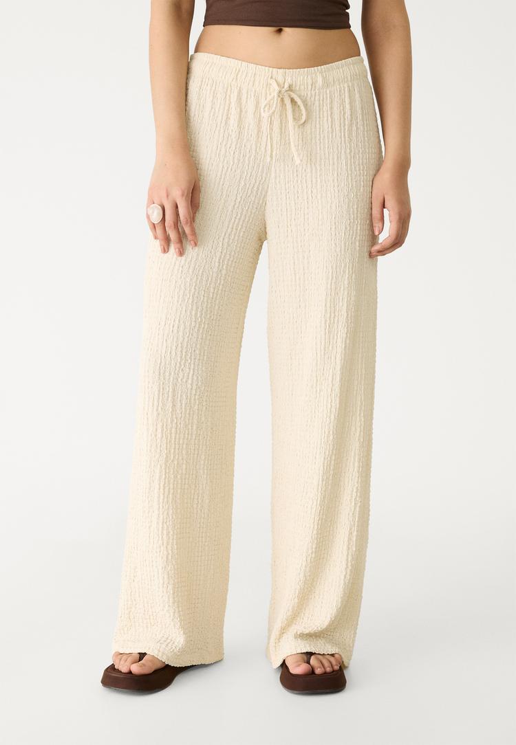 pantalon largo fluido textura