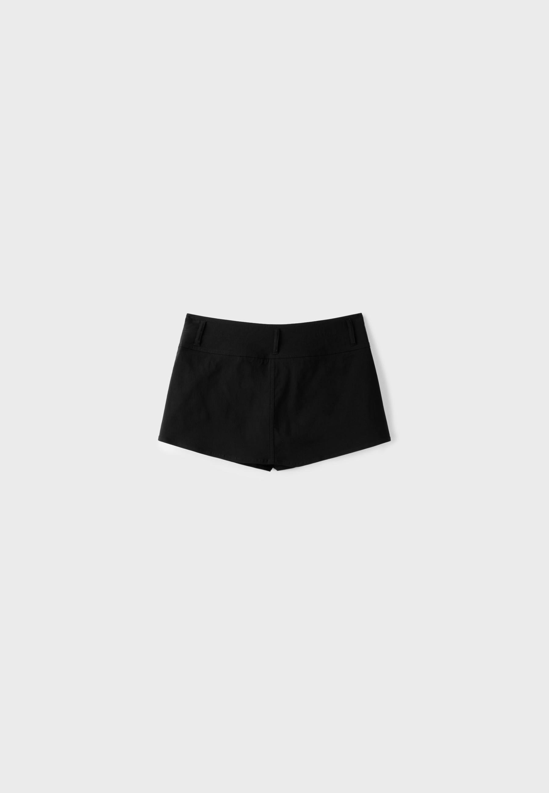Bengaline button mini skirt — Black