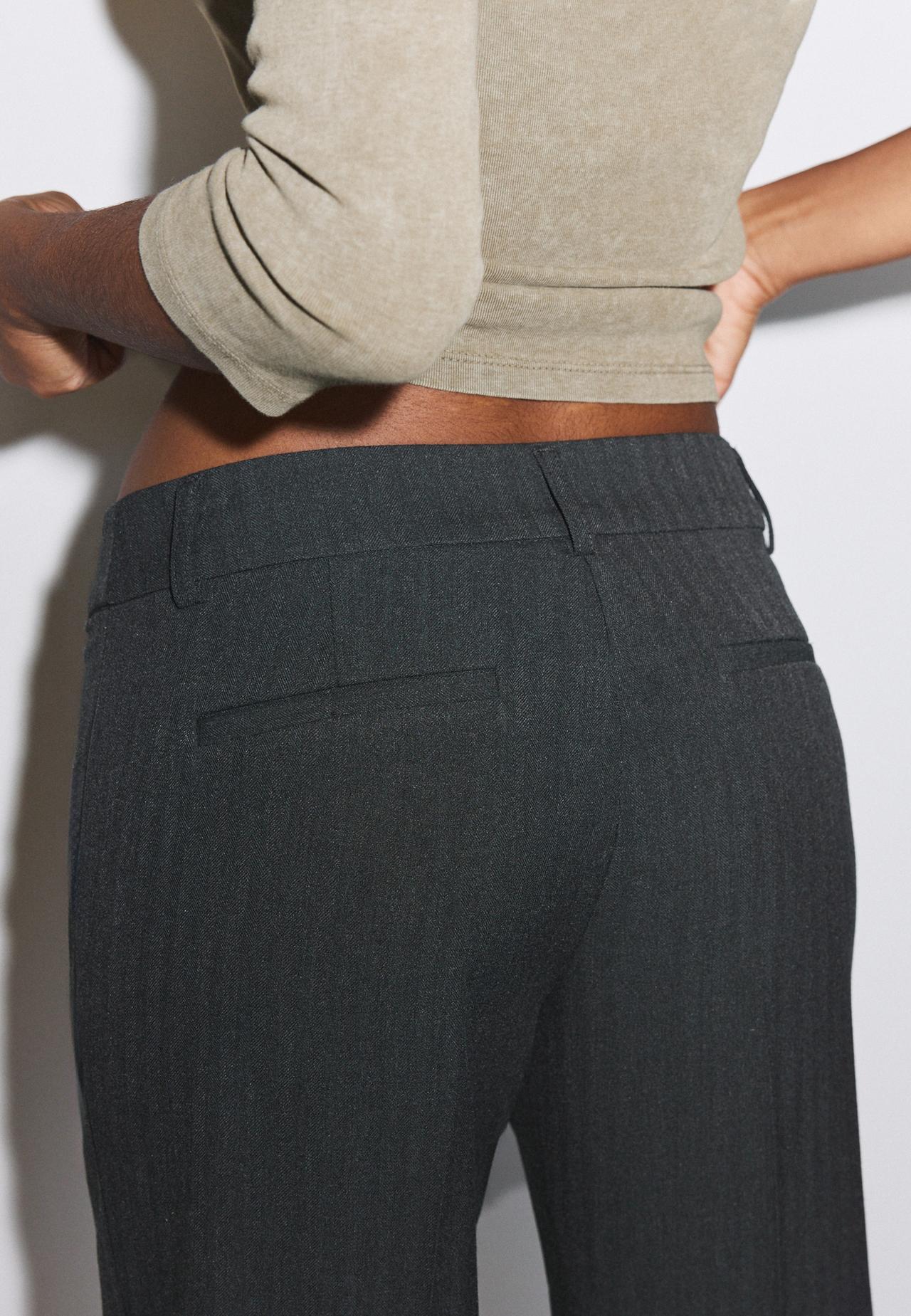 Low-rise straight smart trousers — Dark grey