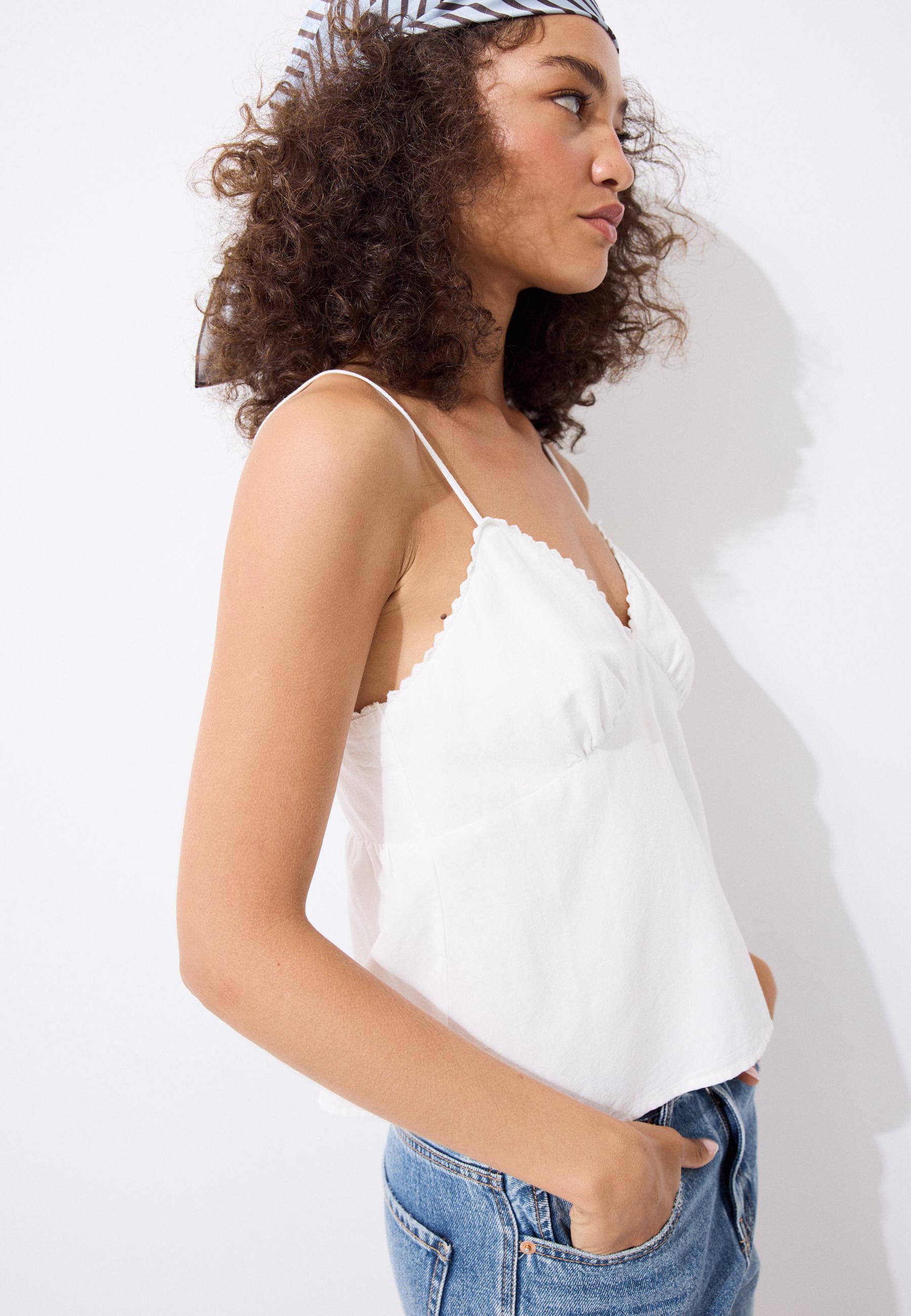 Rustic strappy top — Ecru