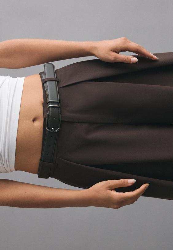 pantalon wide leg pinzas cinturon