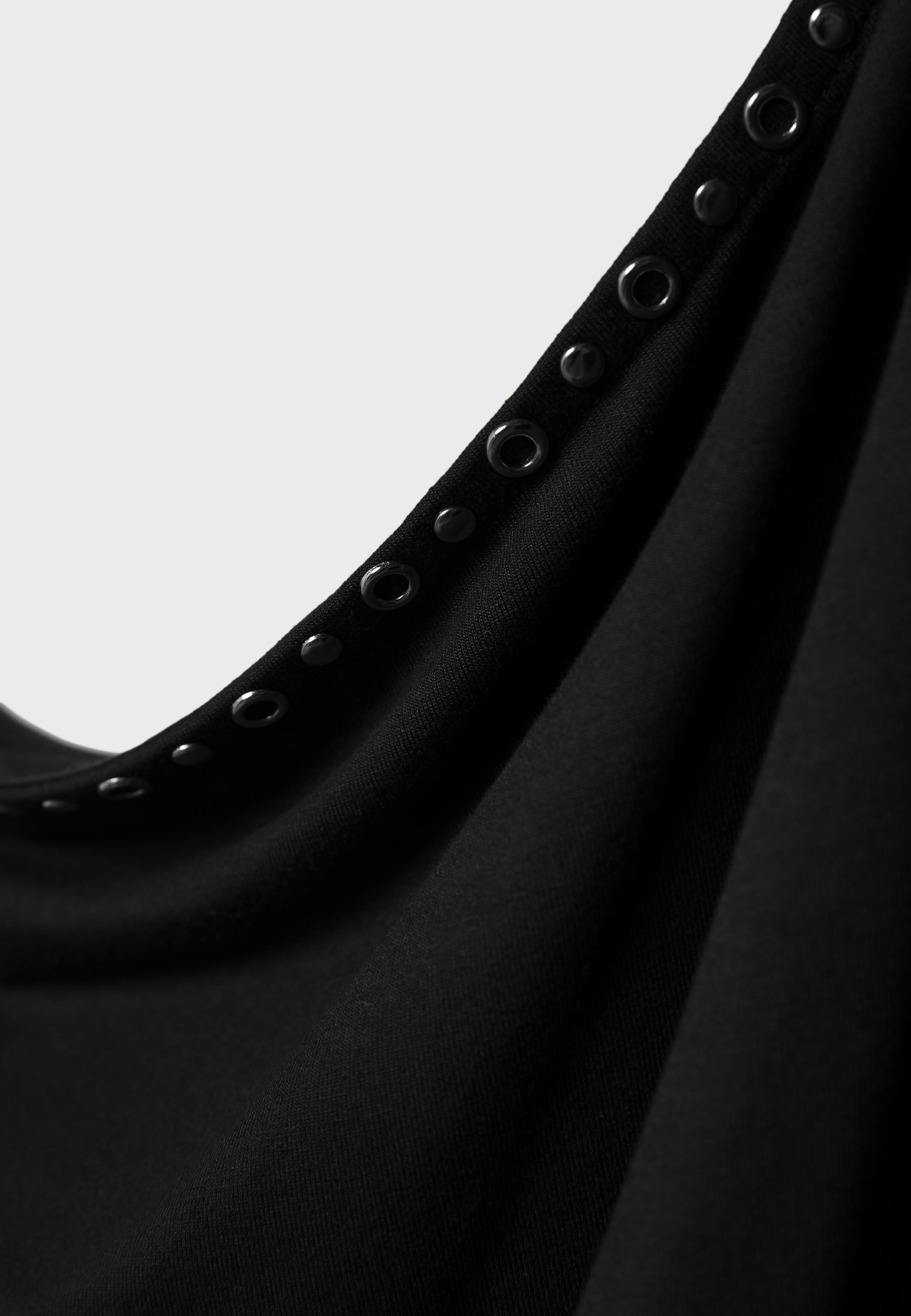 Asymmetric stud T-shirt — Black