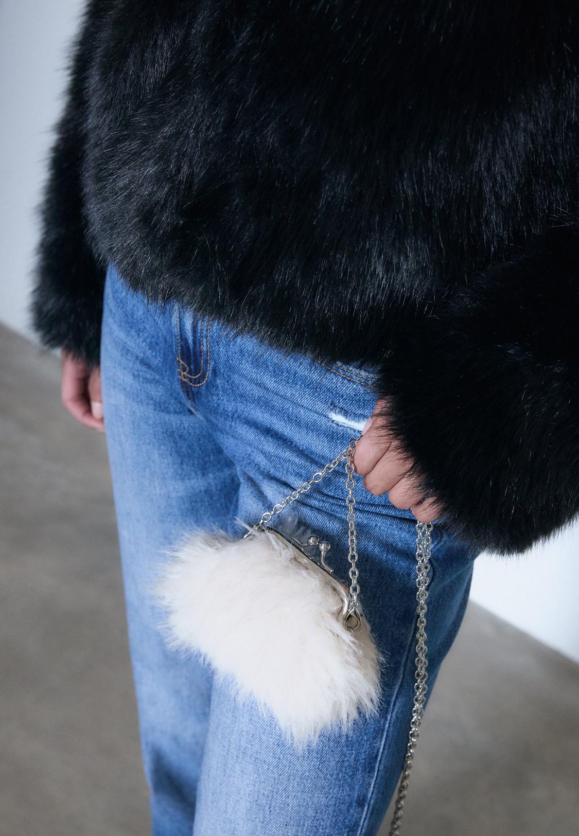 Faux fur clutch bag Women's fashion Stradivarius Philippines