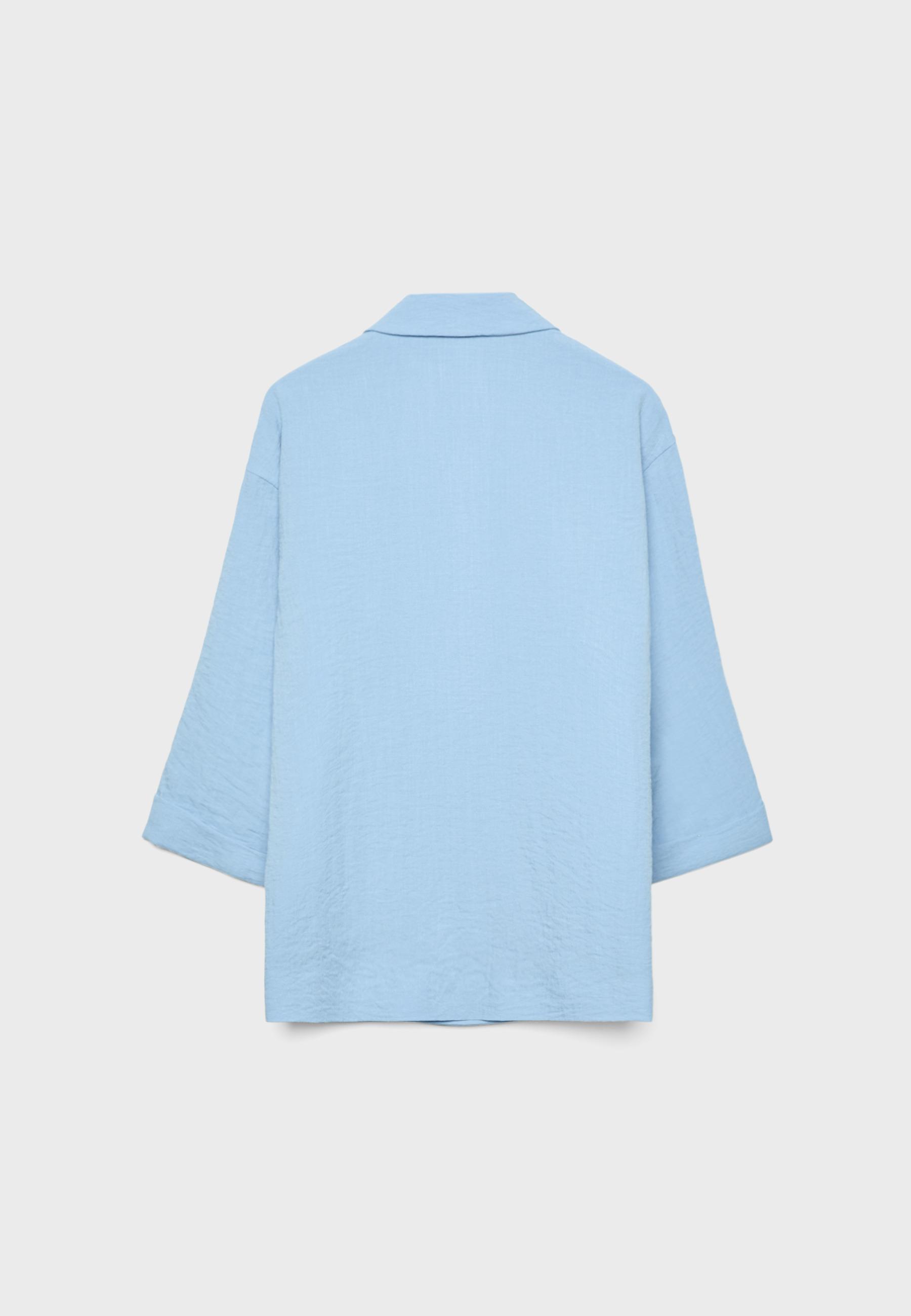 Flowing double-breasted blazer — Blue