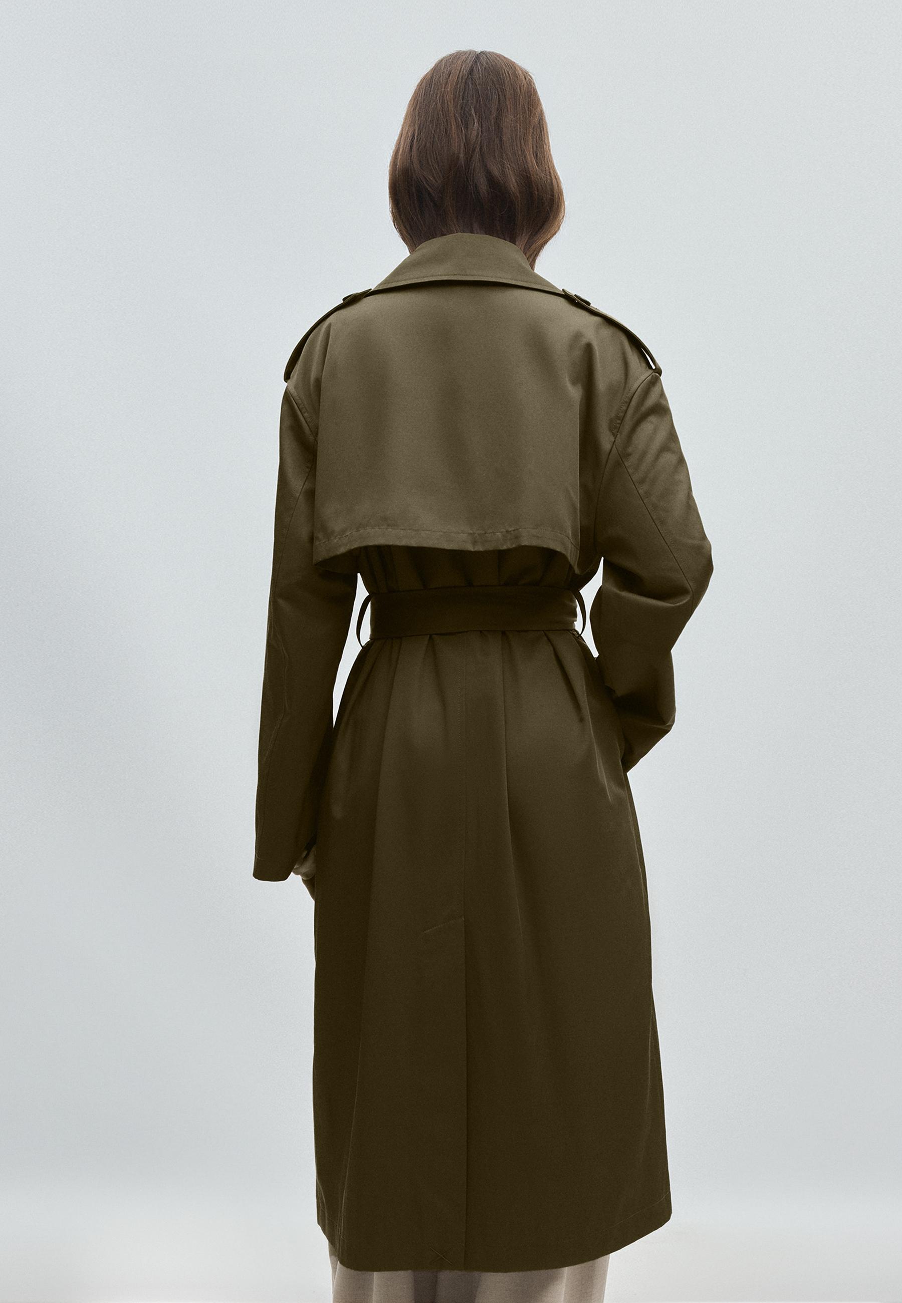 Long basic trench coat — Khaki