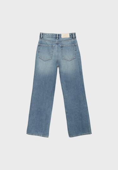 D92 Ripped straight wide-leg jeans — OVERDYED BLUE DENIM 8