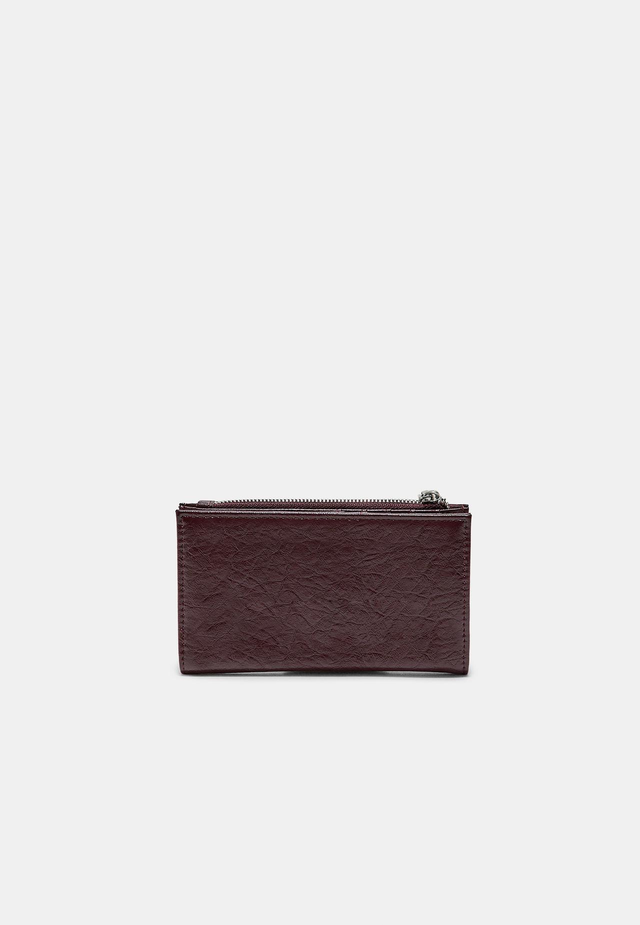 Basic zip-up purse — Burgundy