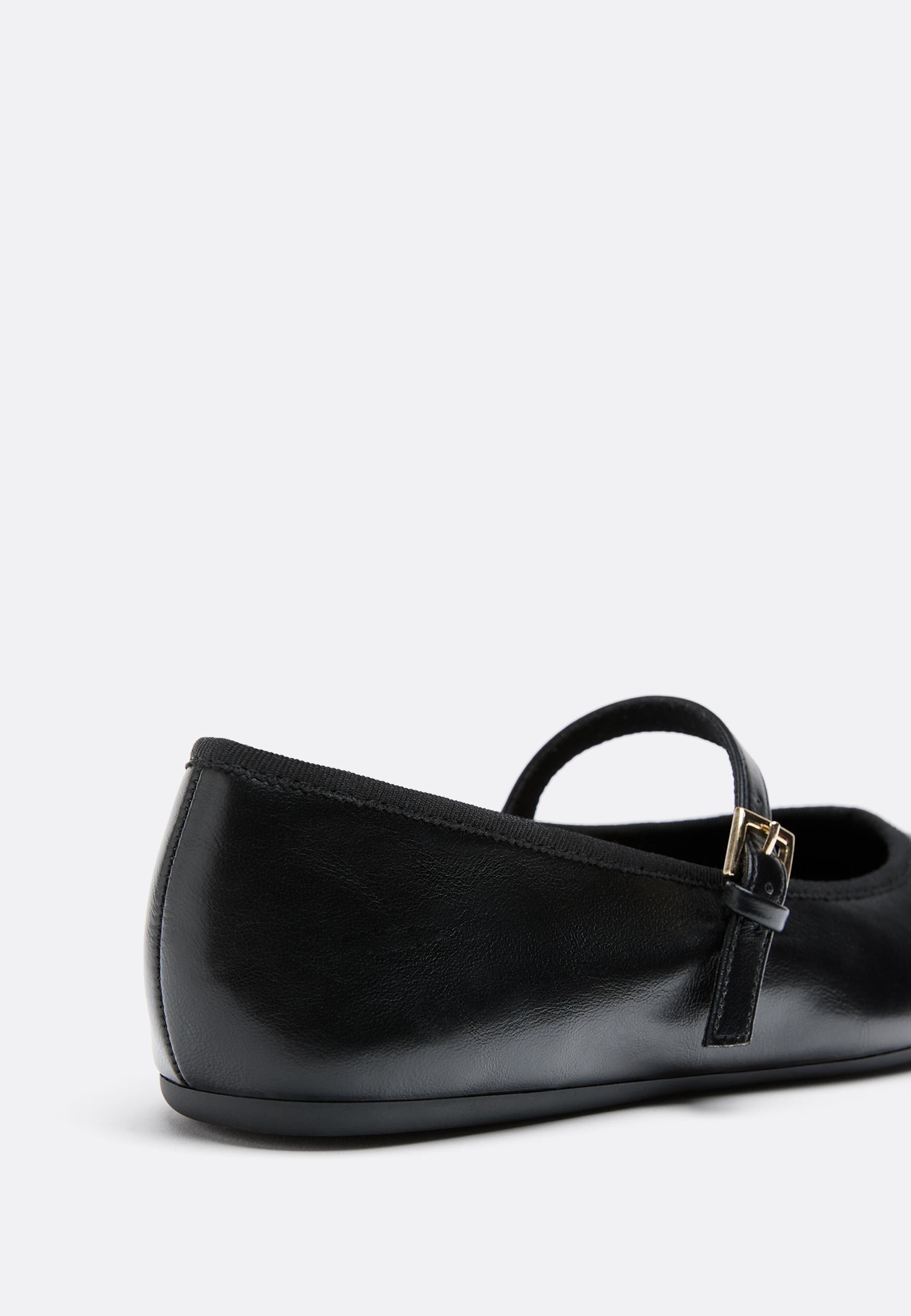 Basic Mary Jane ballet flats — BLACK 