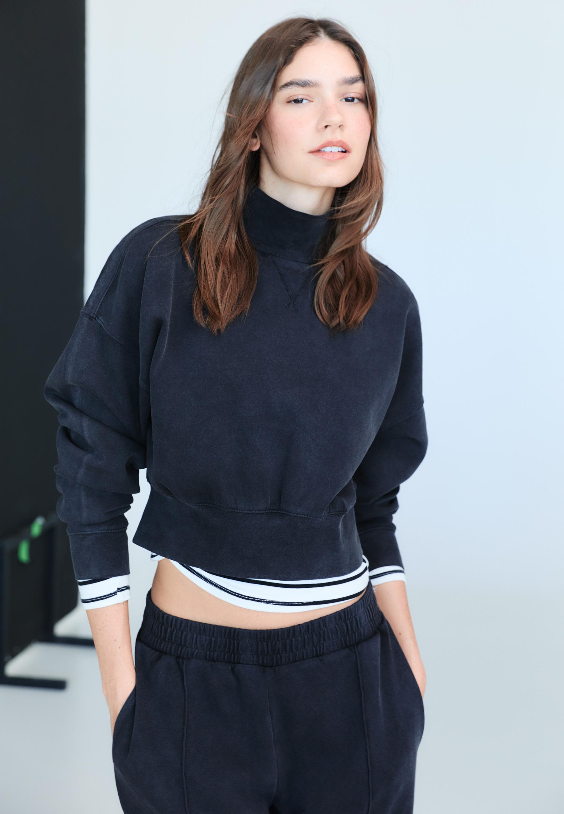 Soft-touch interlock sweatshirt — Dark grey