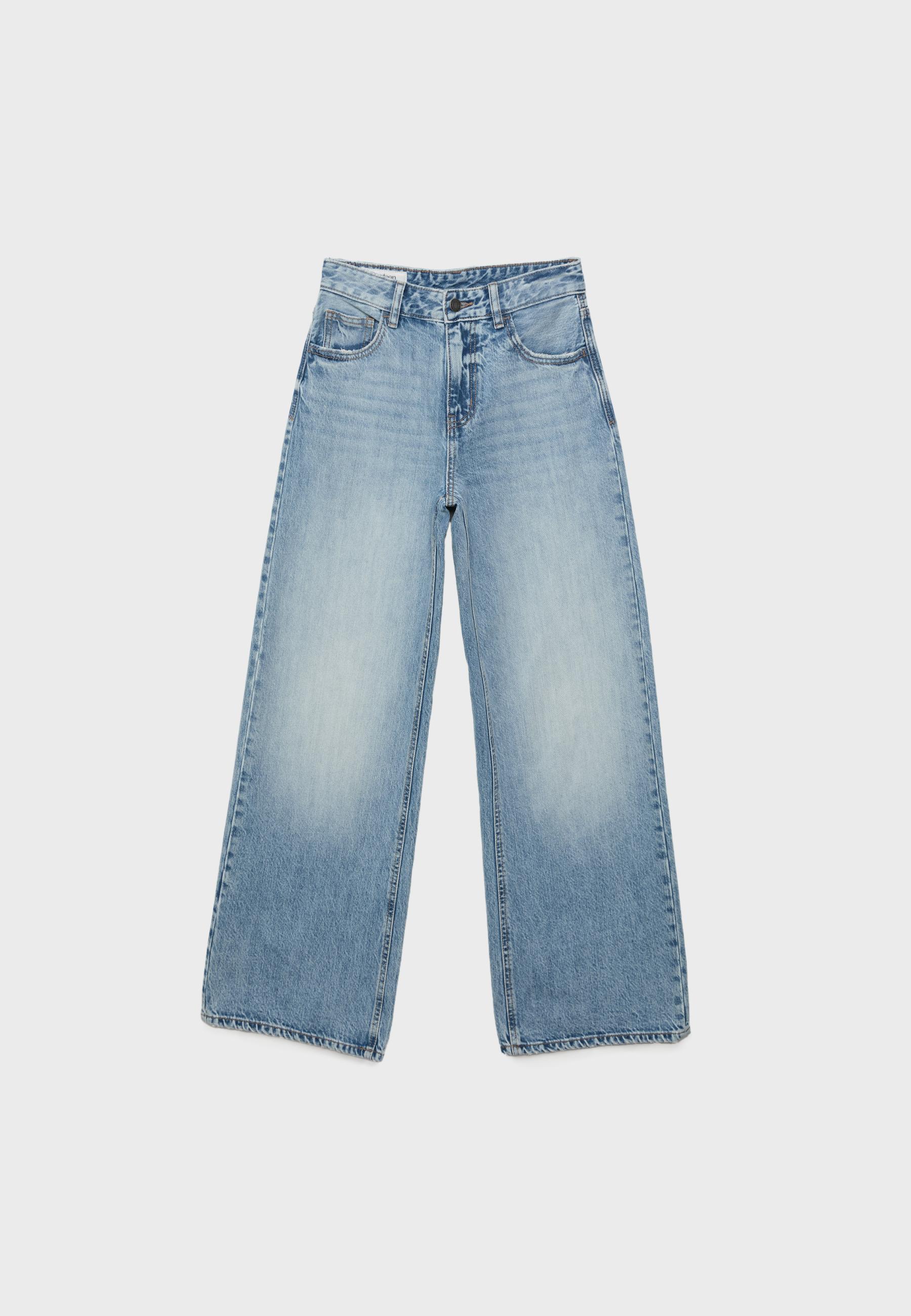 Wide-leg jeans — MEDIUM LIGHT BLUE DENIM
