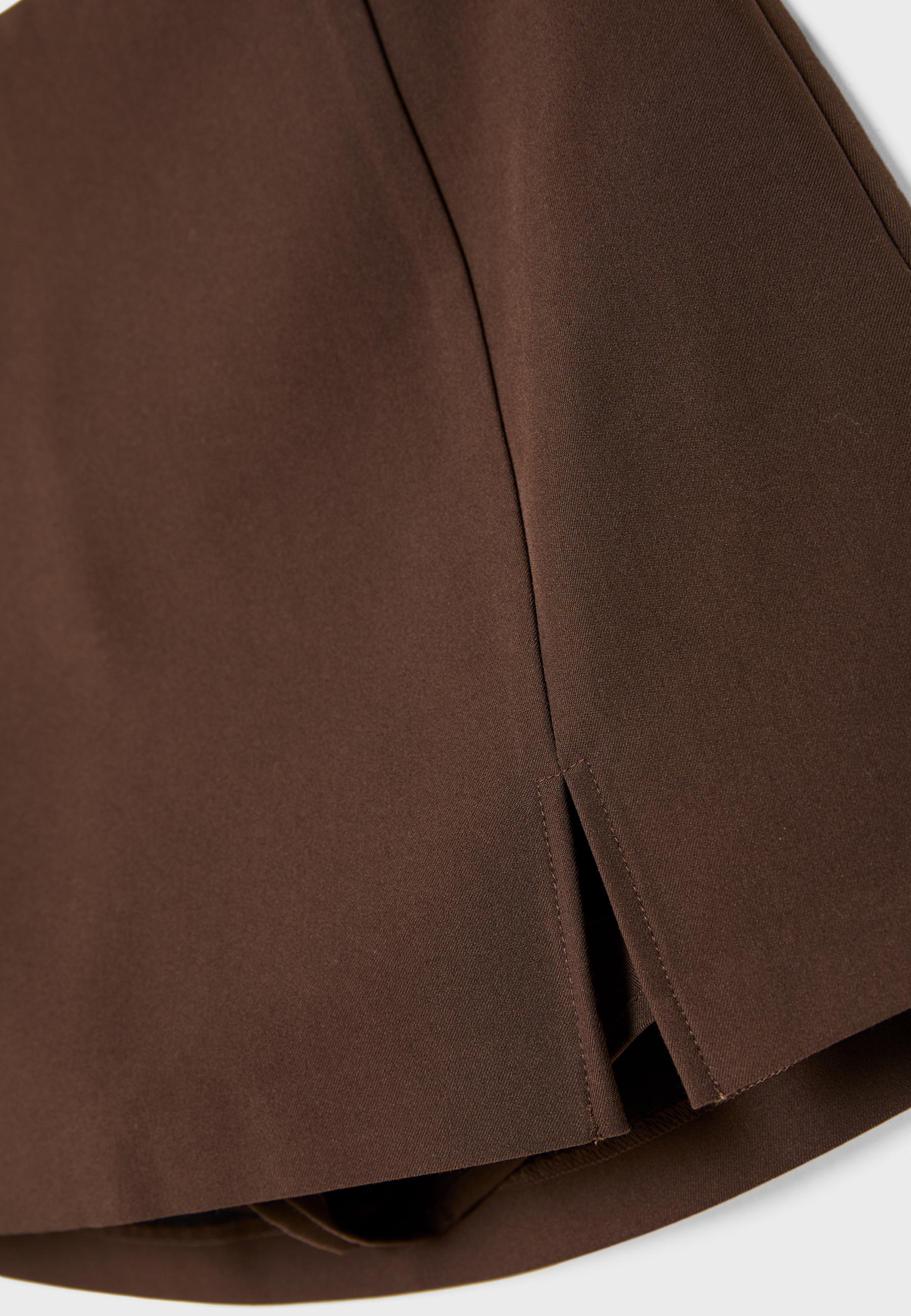 Side split skort — Brown