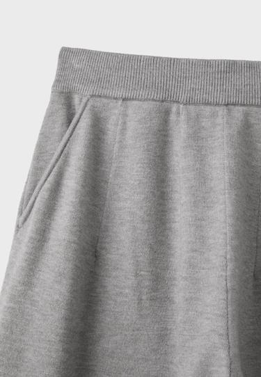 Barrel-fit knit trousers — Grey melange 9