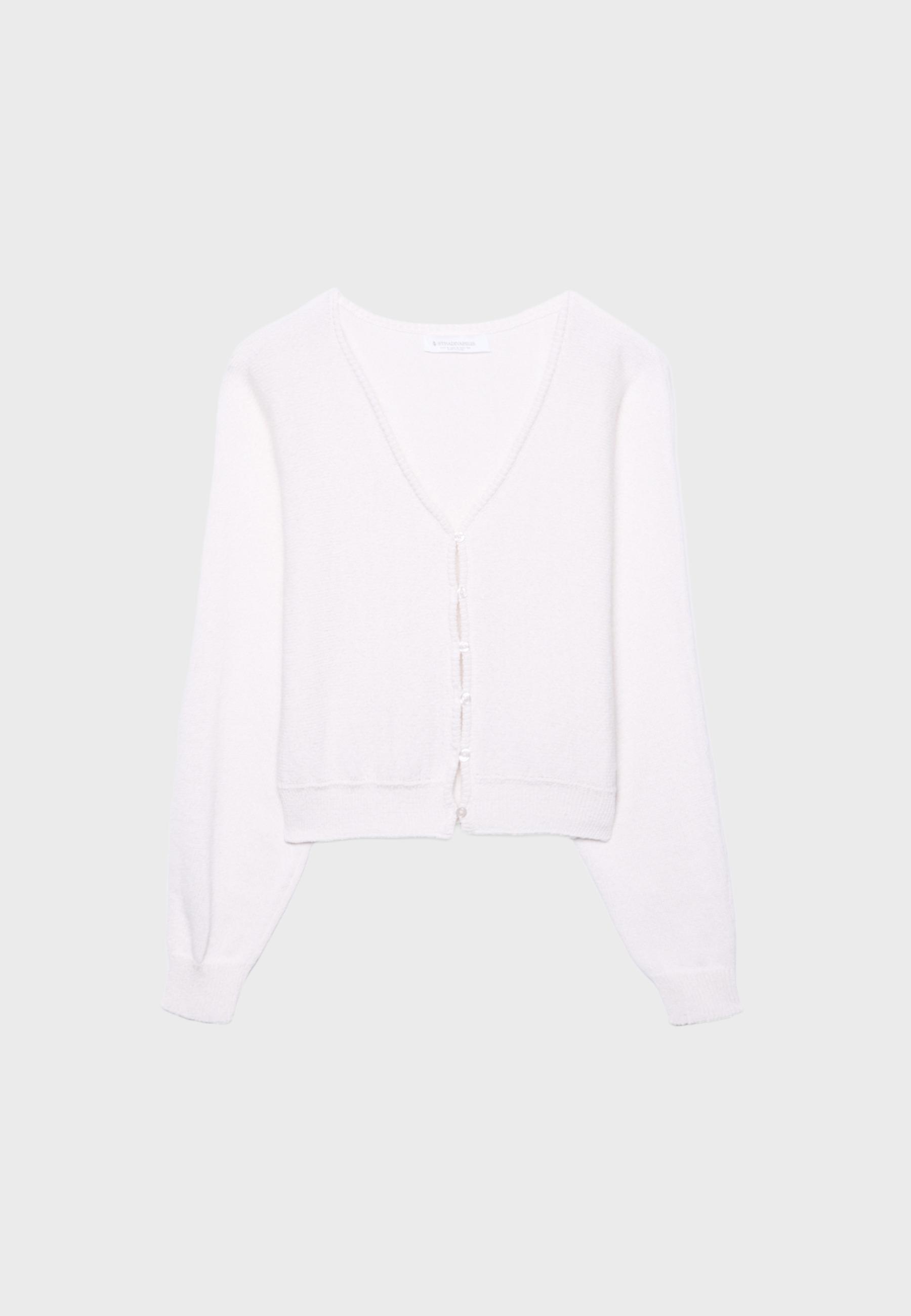 Batwing sleeve knit cardigan — Vanilla