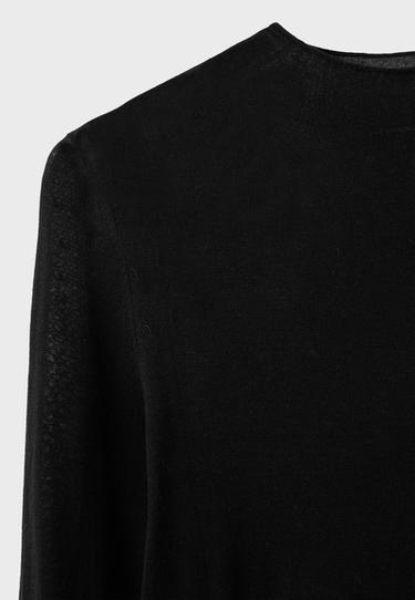 Basic wool silk mock neck jumper — Black 10