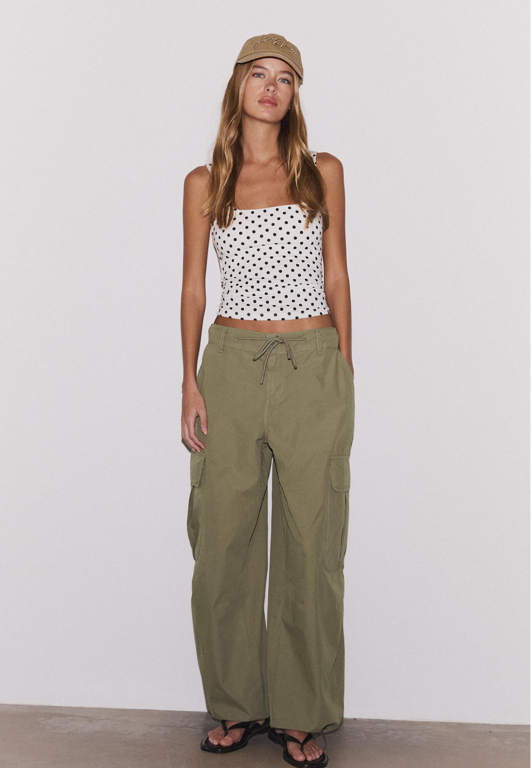 Poplin cargo trousers — Khaki