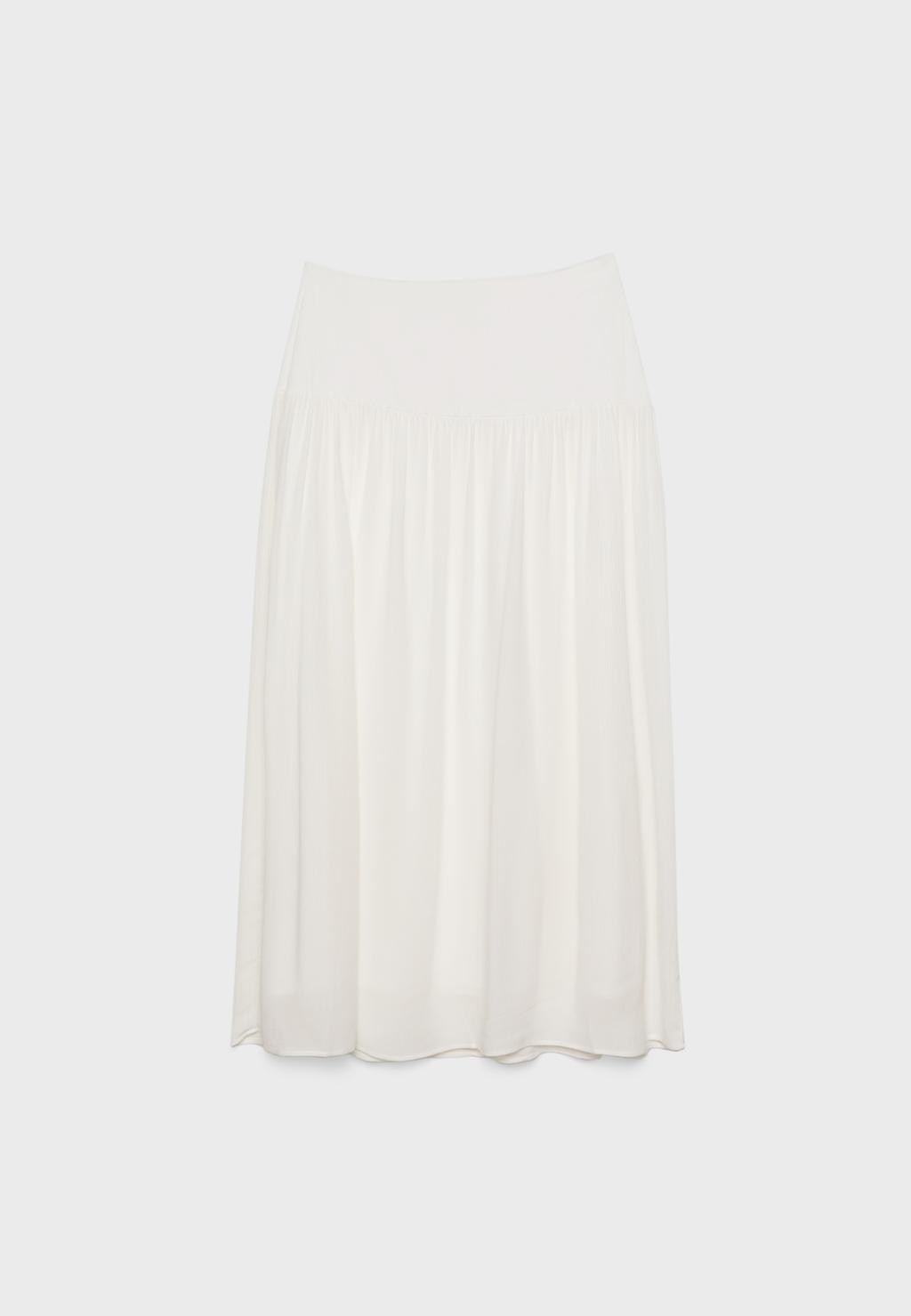 Falda combinada fluida midi