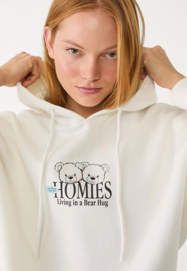 sudadera capucha estampado